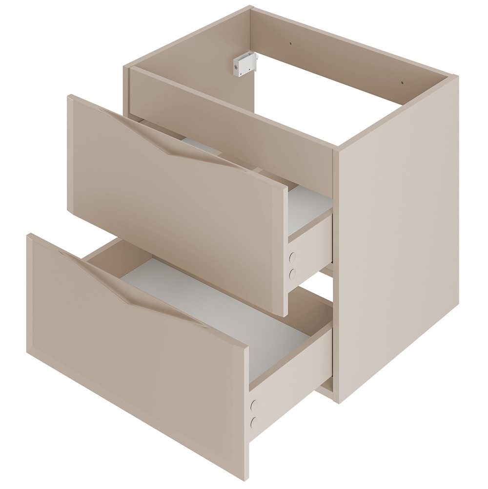 Lomadox Waschtisch DORIDA-140, Waschtischunterschrank Badezimmerschrank 61 cm breit modern kaschmir
