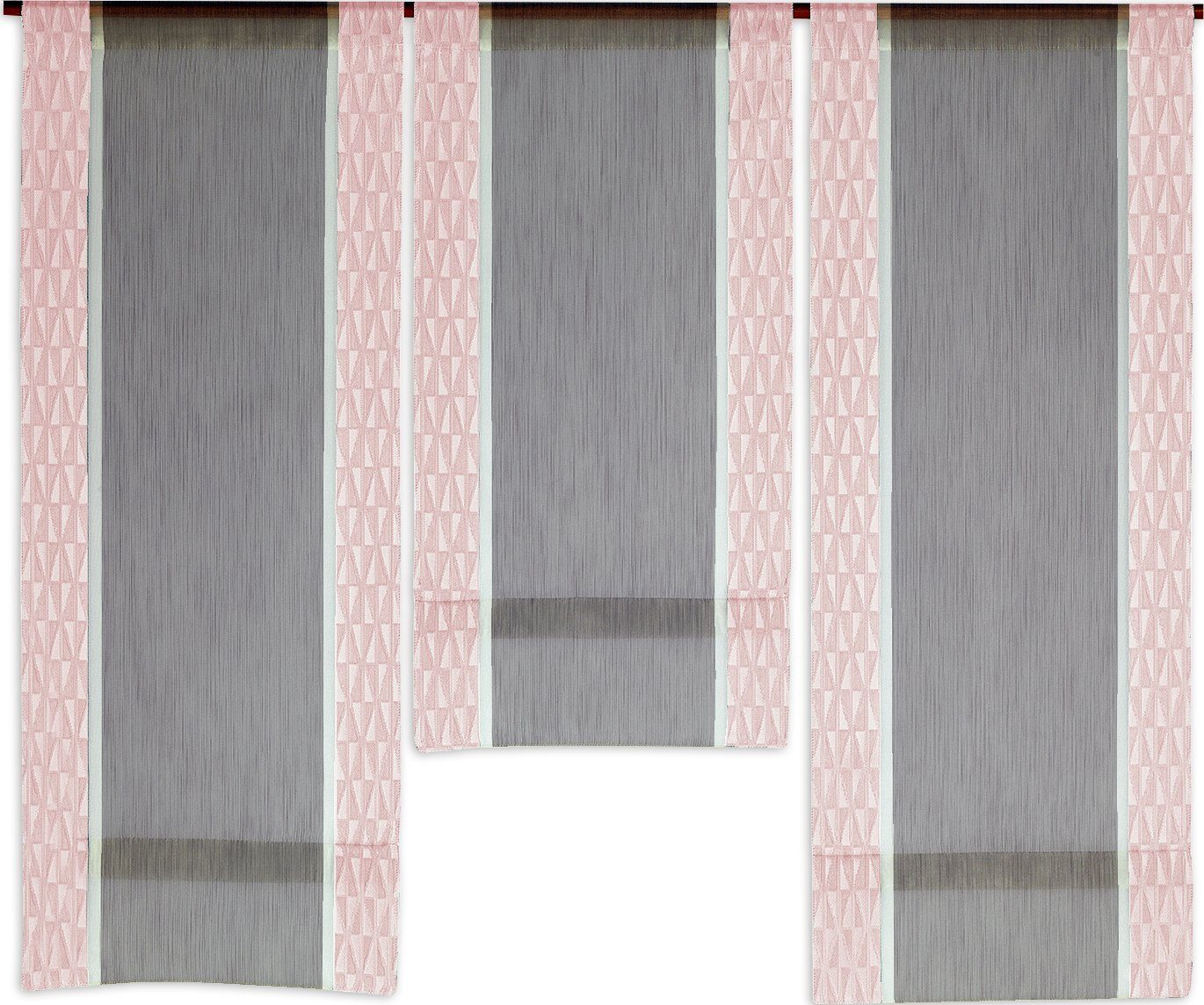 3er Set Flächenvorhang Scheibengardine Bistrogardine 2216 30x60/2x30x80 cm Grün 