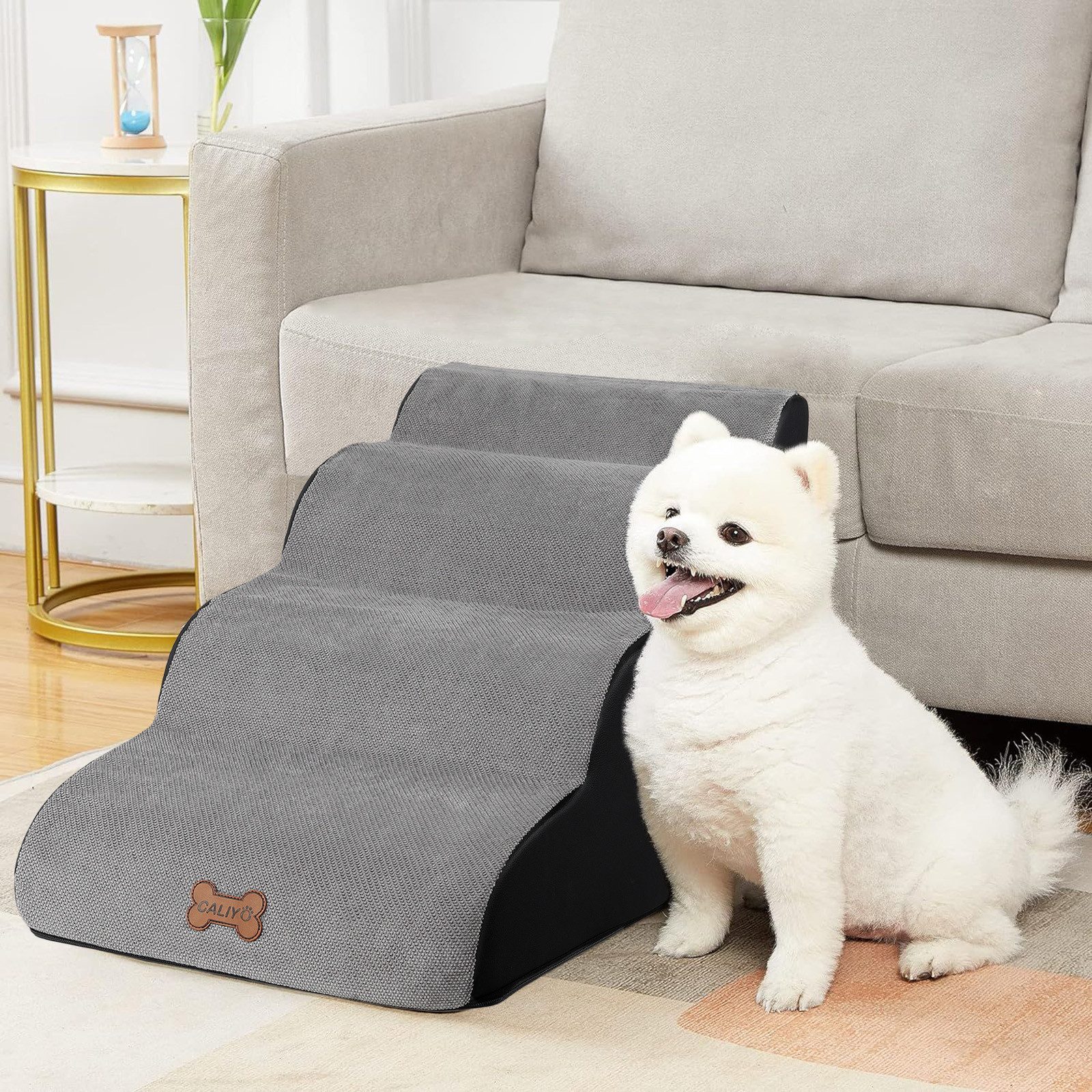 CALIYO Hunderampe Hundetreppe 3 Schichten Haustiertreppe günstig online kaufen