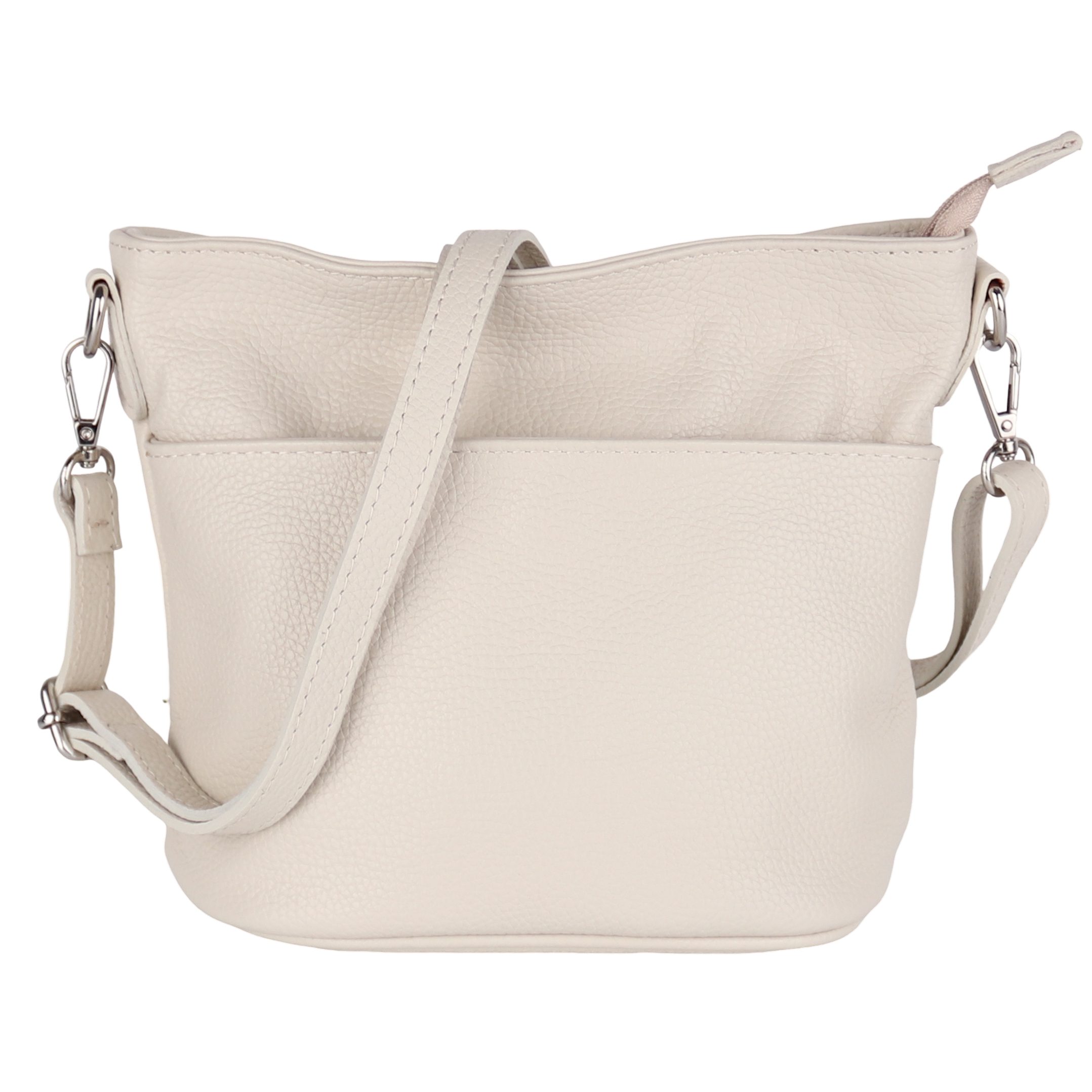 MIRROSI Umhängetasche Damen, Crossbody Bag, Echtleder Made in Italy (1 Tasche 2 Gurte oder Basic Version 1 Tasche 1 Gurt), 24x18x12cm (BXHXT)
