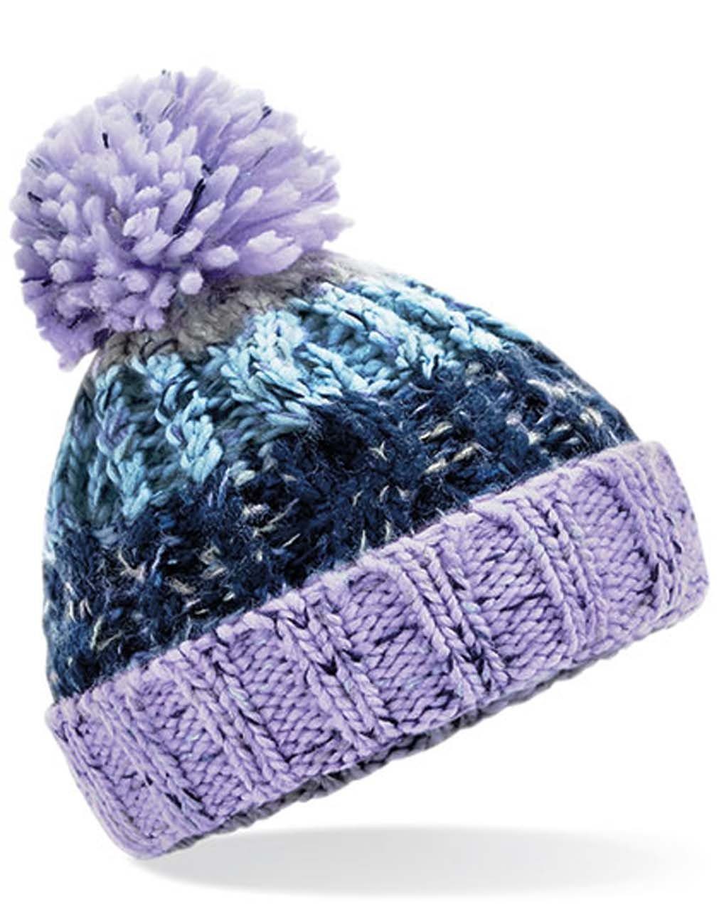 Beechfield® Bommelmütze Kinder Wintermütze Mütze Strickmütze für Mädchen u. Jungen Hochwertiges Thermalband Lavender-Fizz