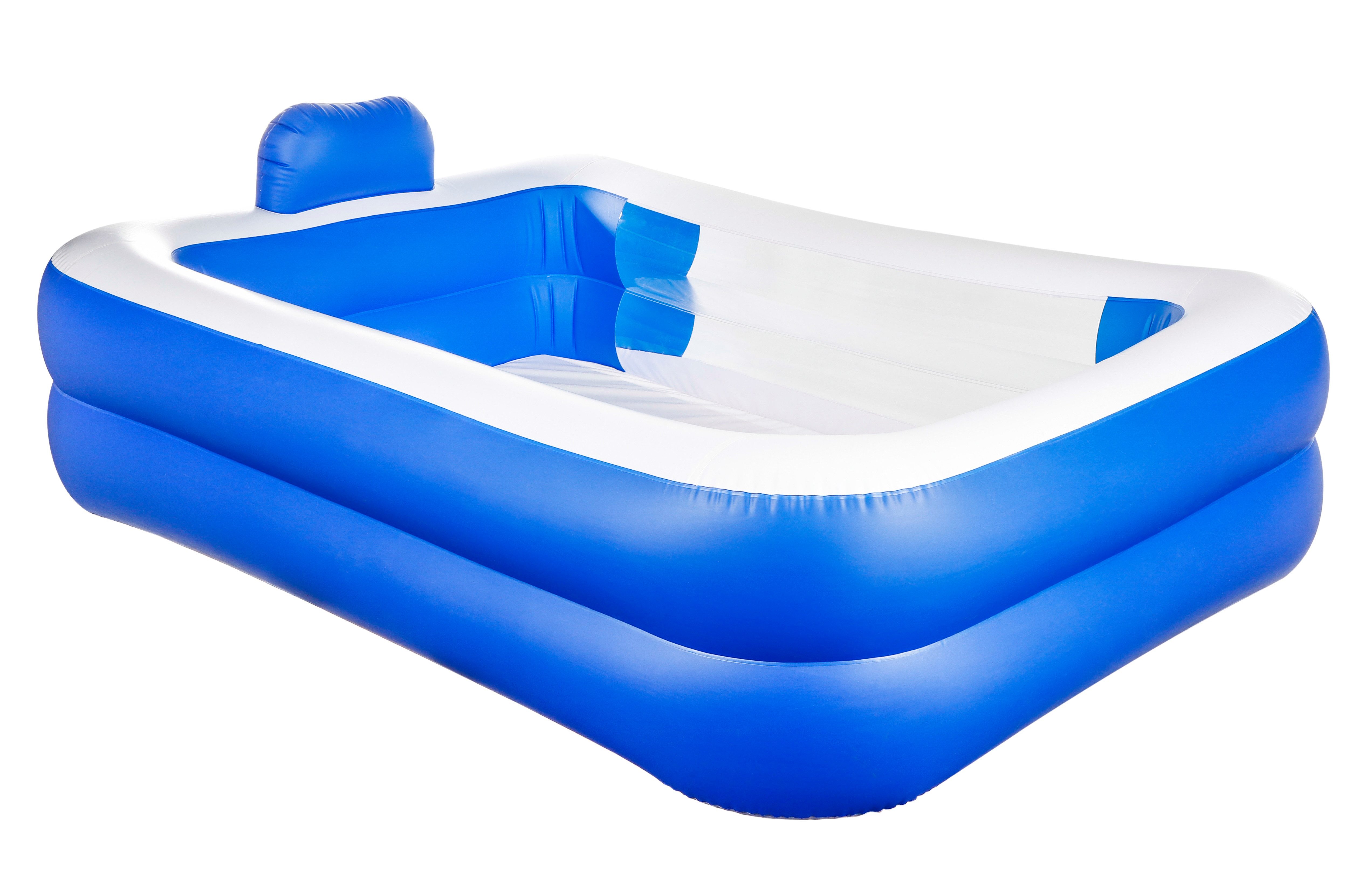 steinwohn Planschbecken Aufblasbarer Pool 200x150x50cm mit Kopfstütze & Sic günstig online kaufen