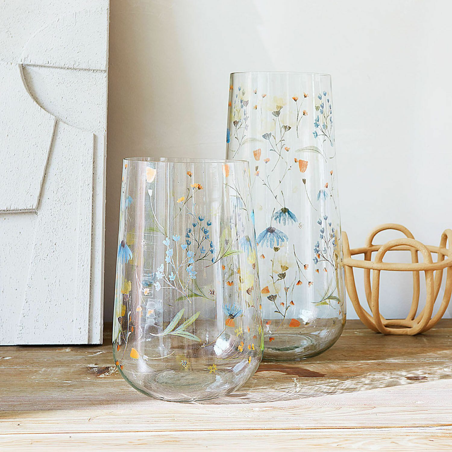 Mirabeau Tischvase Vase 2er Set Nervila klar/bunt