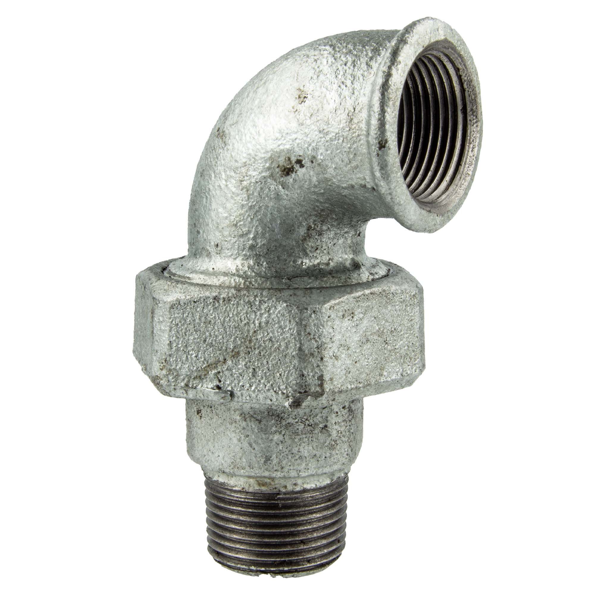 GEBO Gewindefitting Temperguss-Gewindefitting verzinkt Winkelverschraubung 90°, 1/2 Zoll