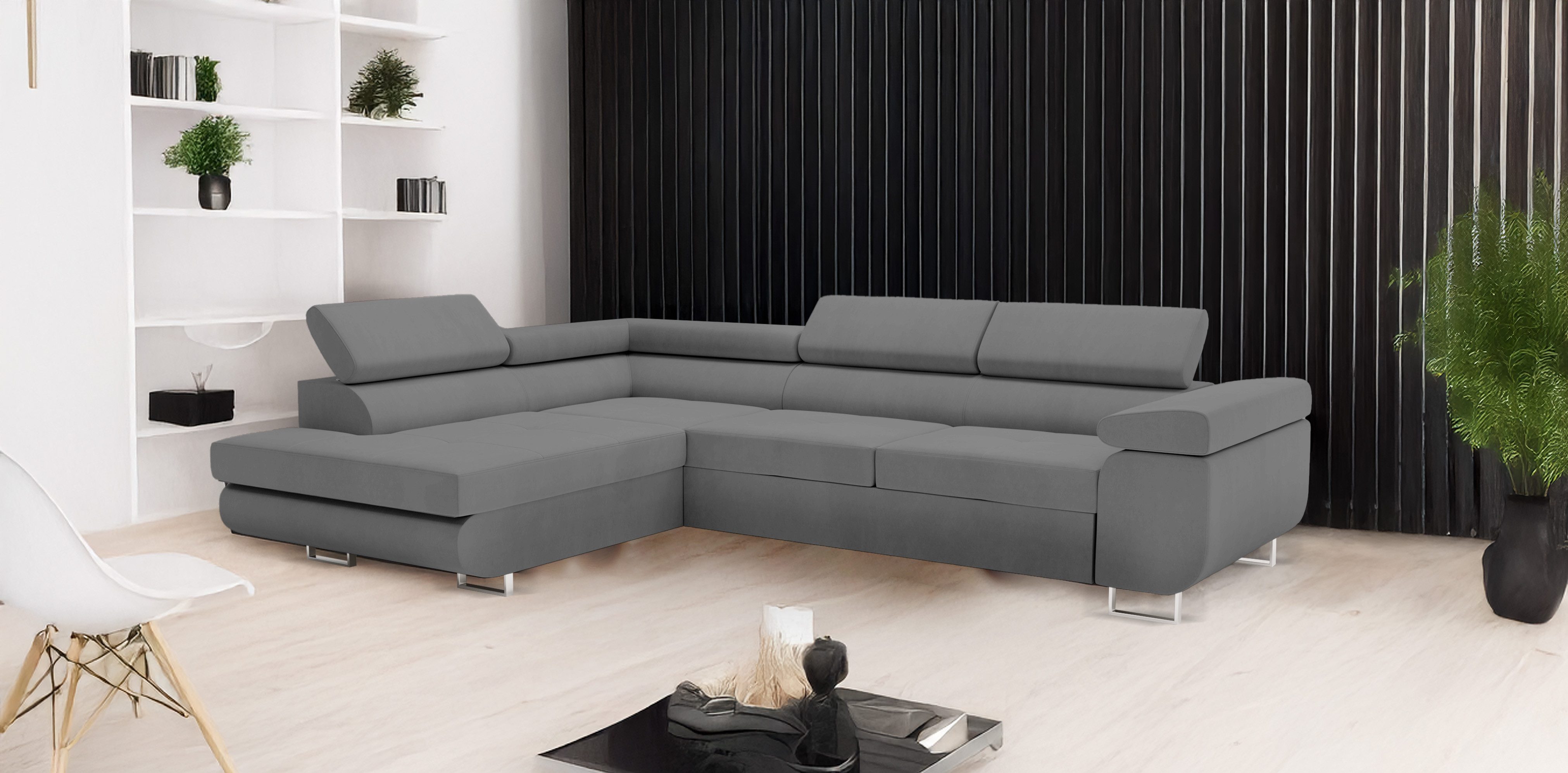 Goldstoff Ecksofa hochwertiges Sofa mit Schlaffunktion, günstig online kaufen