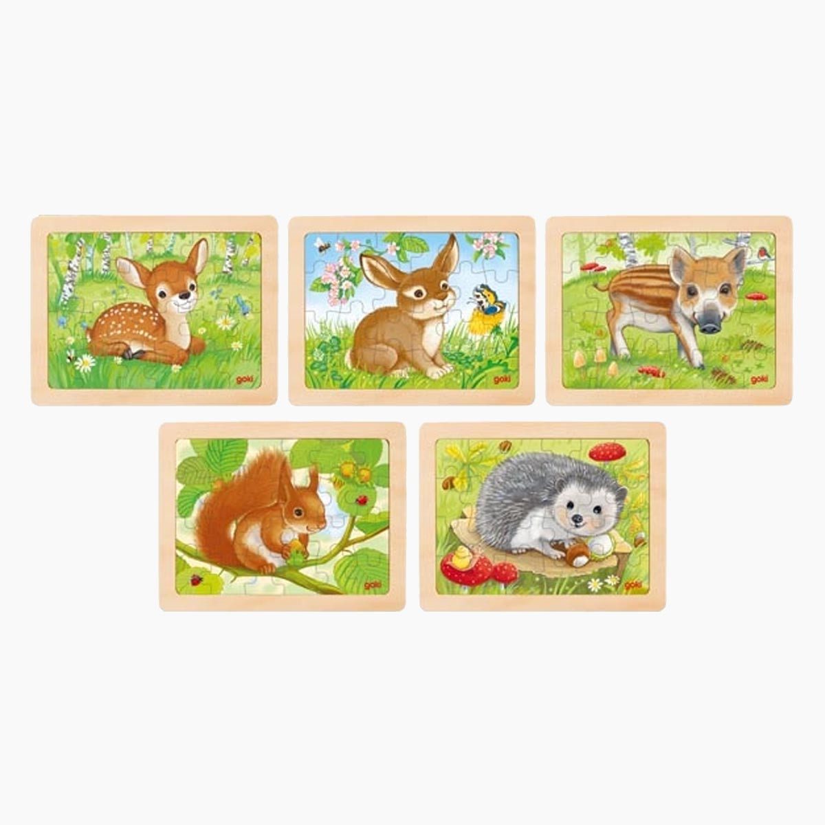 goki Steckpuzzle Einlegepuzzle Waldtiere 5er Set, günstig online kaufen