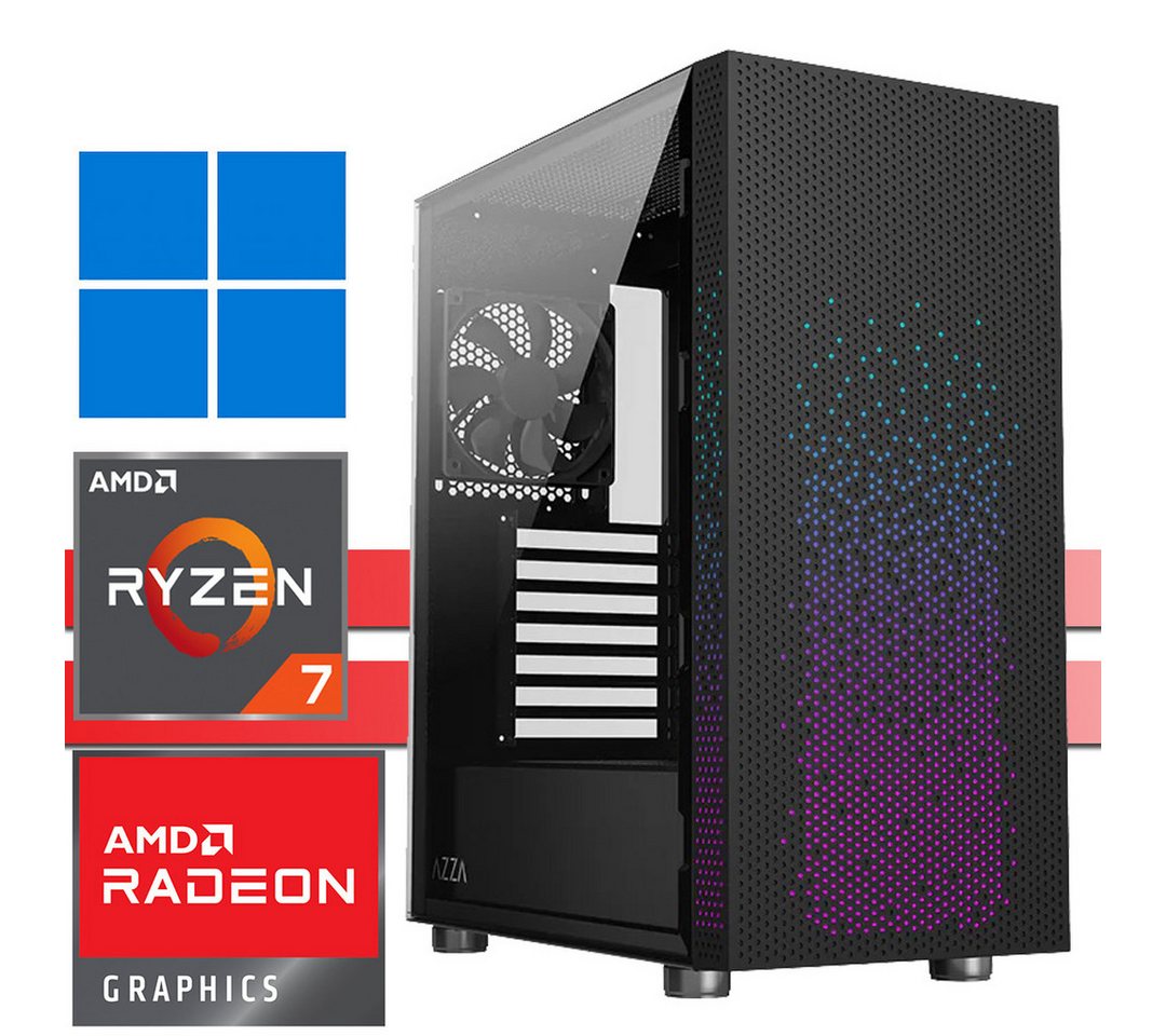 X-HARDWARE X-Entry Gaming Computer 5700G, 16GB RAM, 512GB + bis zu 4TB HDD Gaming-PC (AMD Ryzen 7 5700G, AMD Radeon Graphics (iGPU), 16 GB RAM, 0 GB HDD, 512 GB SSD, Luftkühlung, Windows 11 Professional)
