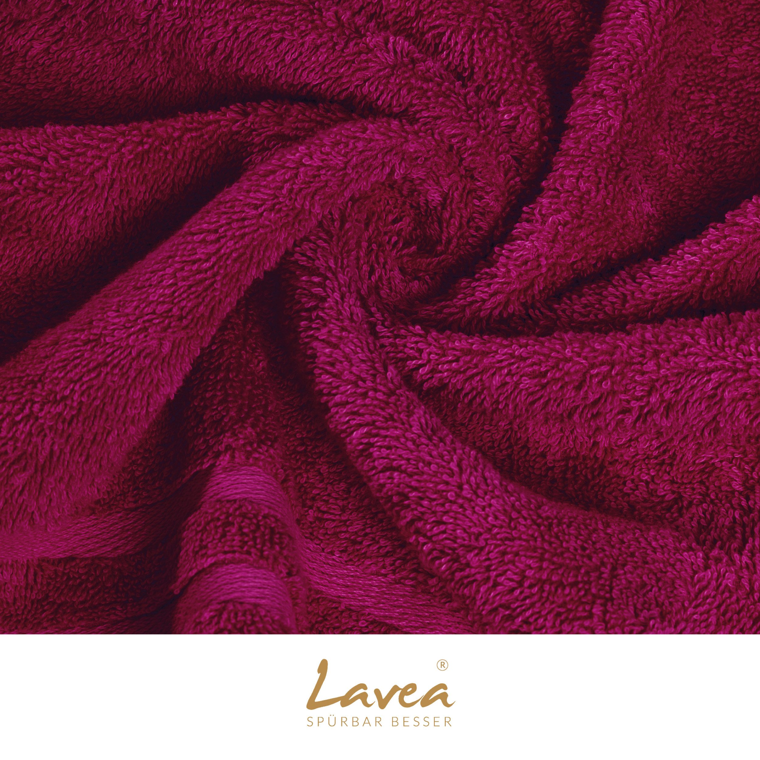 Lavea Handtuch Lavea® 4er Set Handtücher 50x100 cm, Elena Frottiererie, 100% Baumwolle (4er Set), 500 g/m² Frottier, weich & saugstark, pflegeleicht – Bild 4 von 5