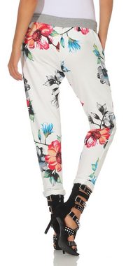 Mississhop Chinohose Damen Hose Blumen Jogginghose Baumwolle gemustert M. 287