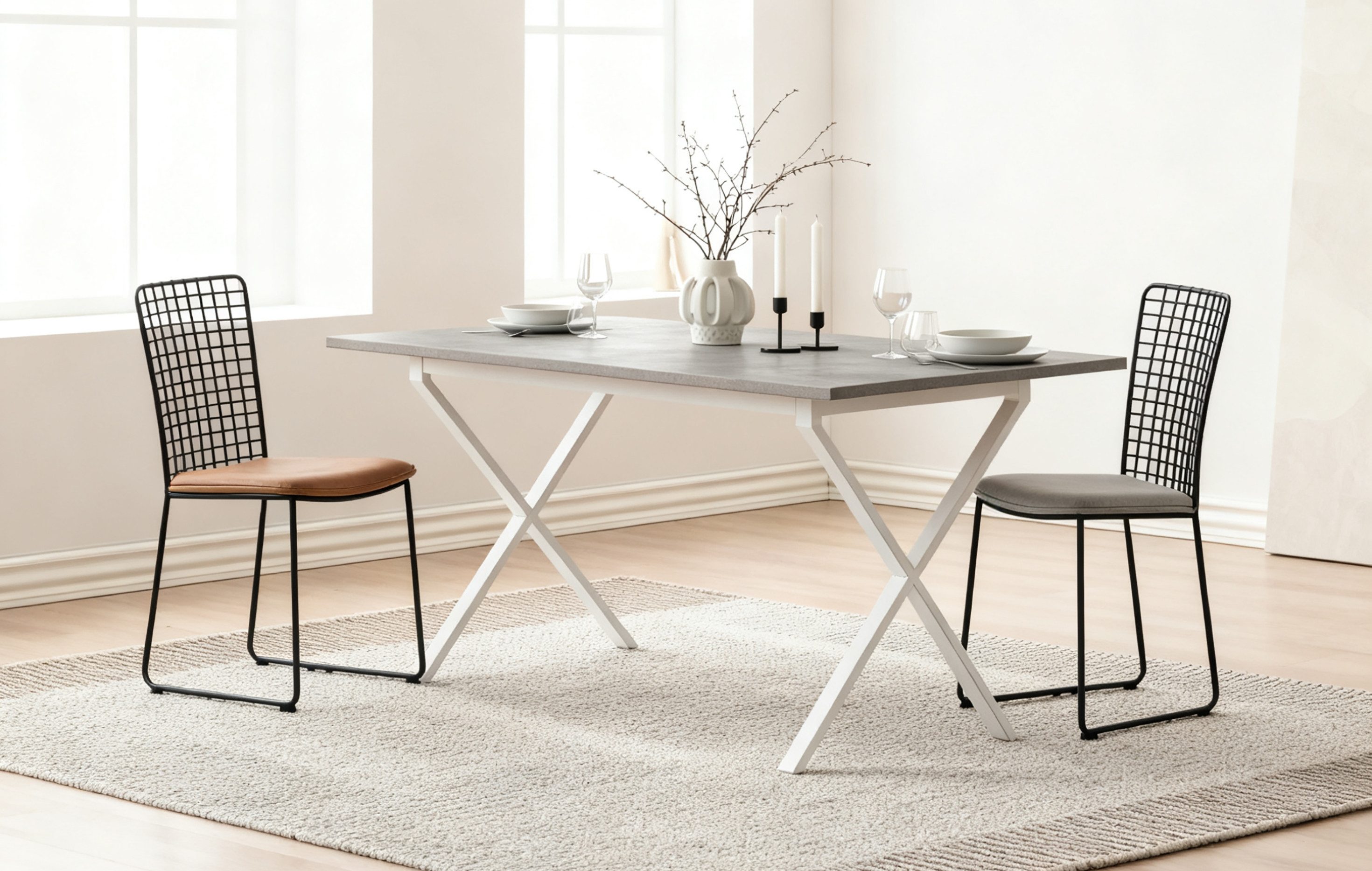 B&D home Esstisch SAMUEL, Metallgestell schwarz oder weiß, 120x60cm,platzsp günstig online kaufen