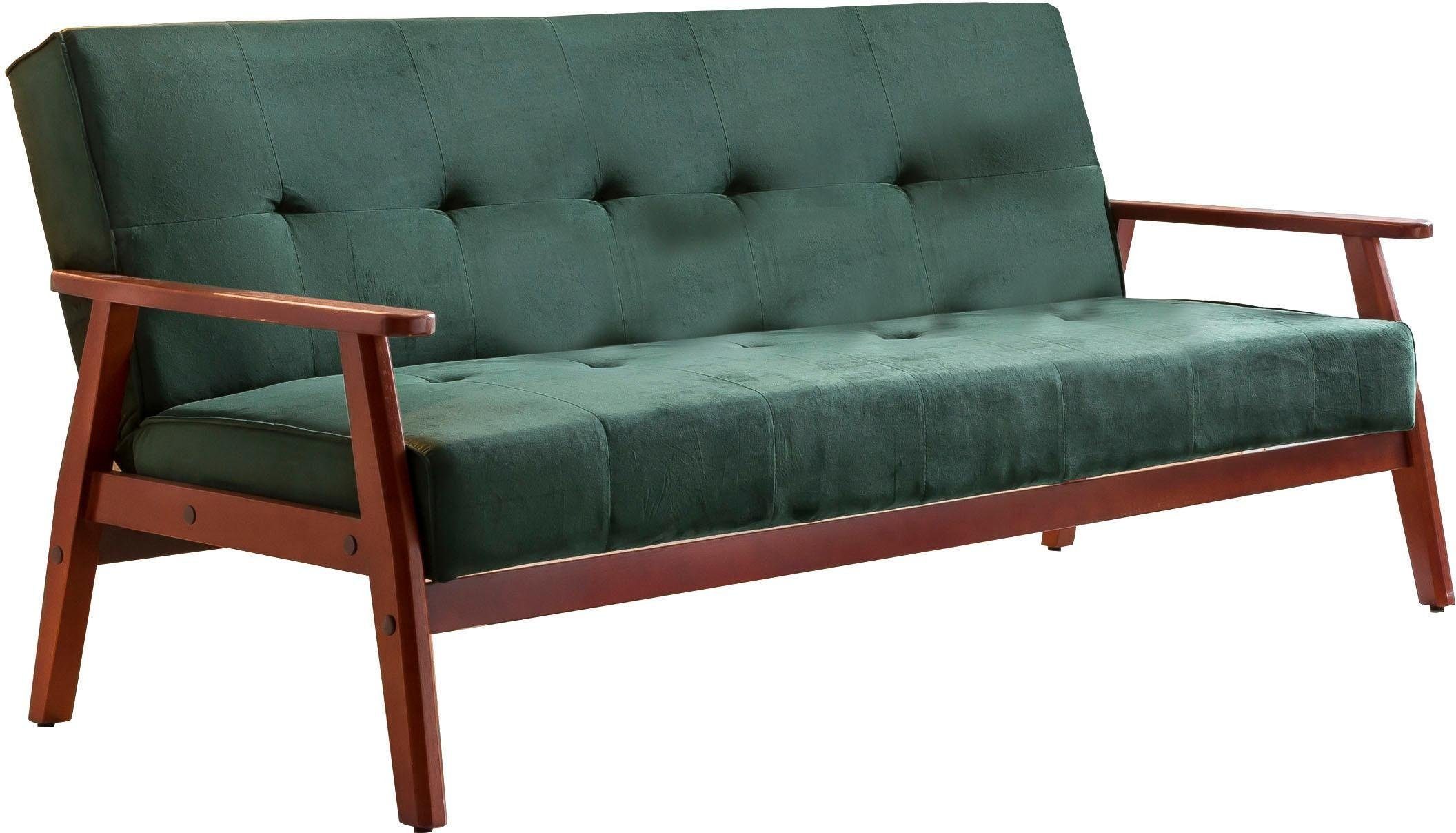 SalesFever Schlafsofa Skagen 3-Sitzer Sofa, Holzgestell Sofa: Entspannung und Schlaf auf 190cm Breite