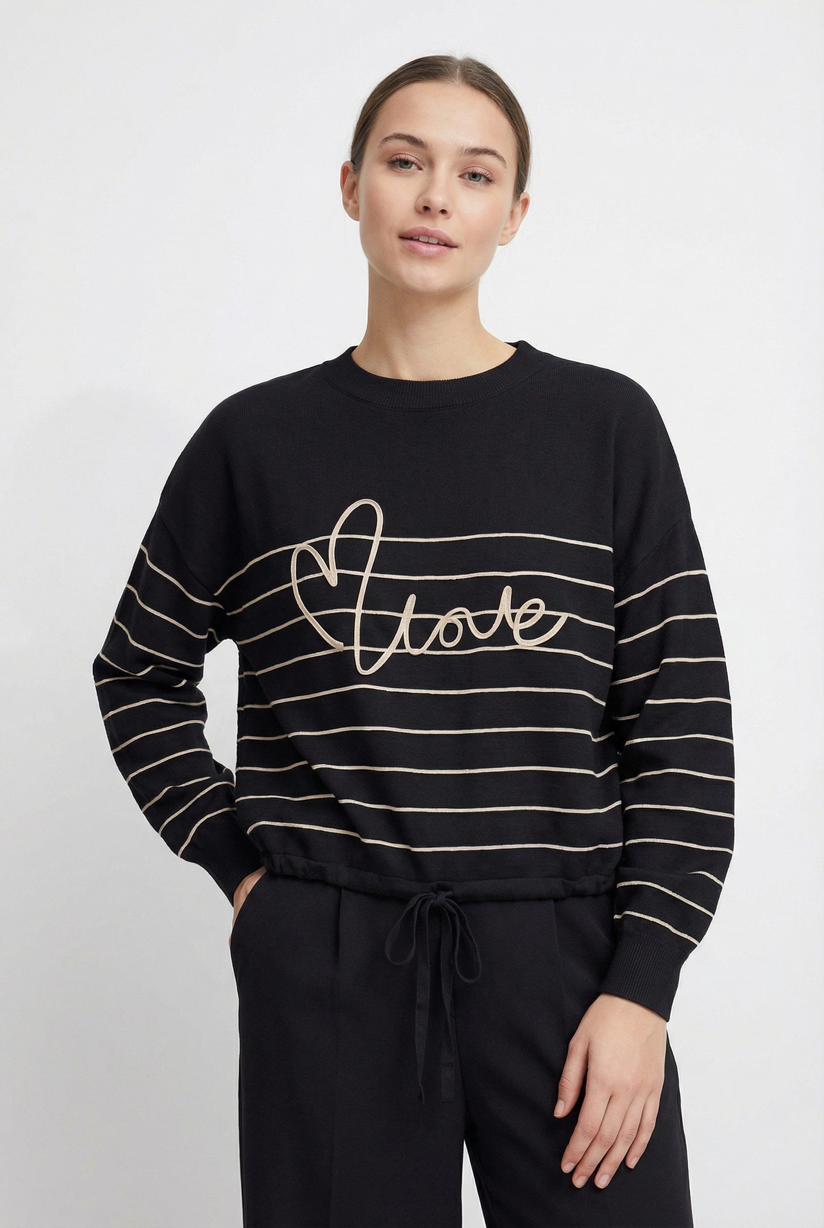 ONLY CARMAKOMA Rundhalspullover CARSIGNE LS TEXT DETAIL O-NECK KNT günstig online kaufen