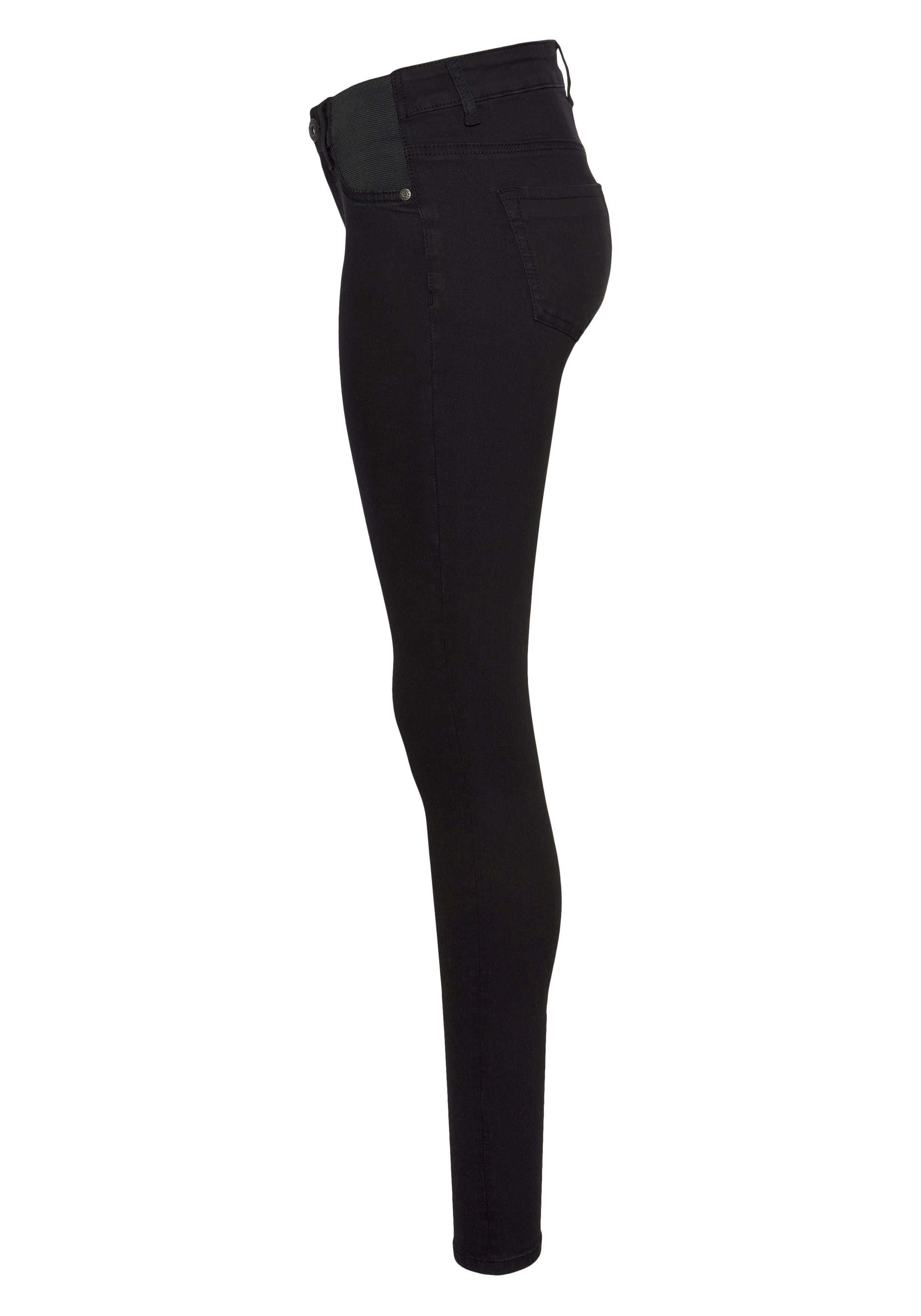 Waist Low Bund mit Stretch-Einsätzen am seitlichen Arizona Stretch black Skinny-fit-Jeans Ultra