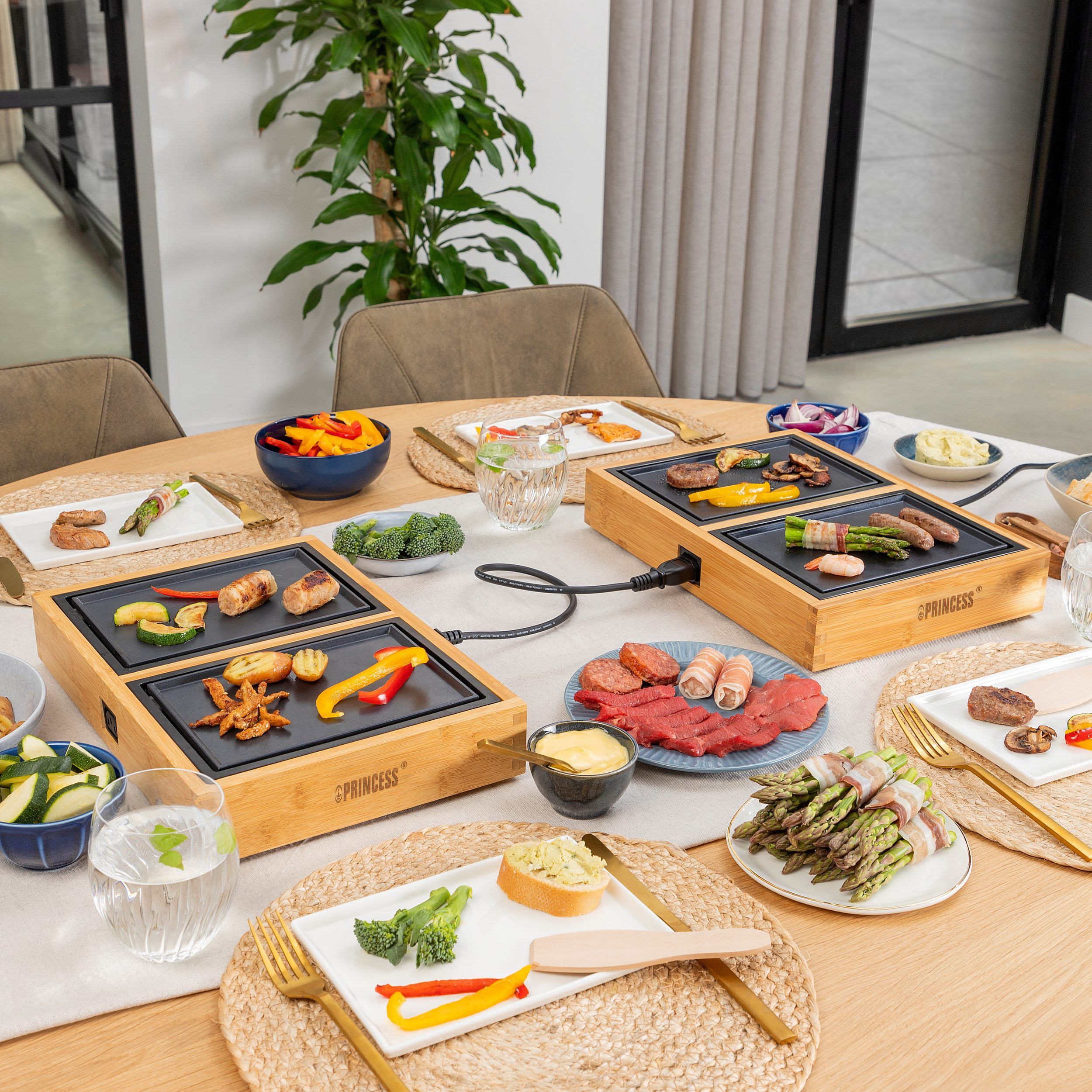 PRINCESS Tischgrill Princess 104040 Dinner4two Pure – Für 4 Personen – Die neue Art der Te