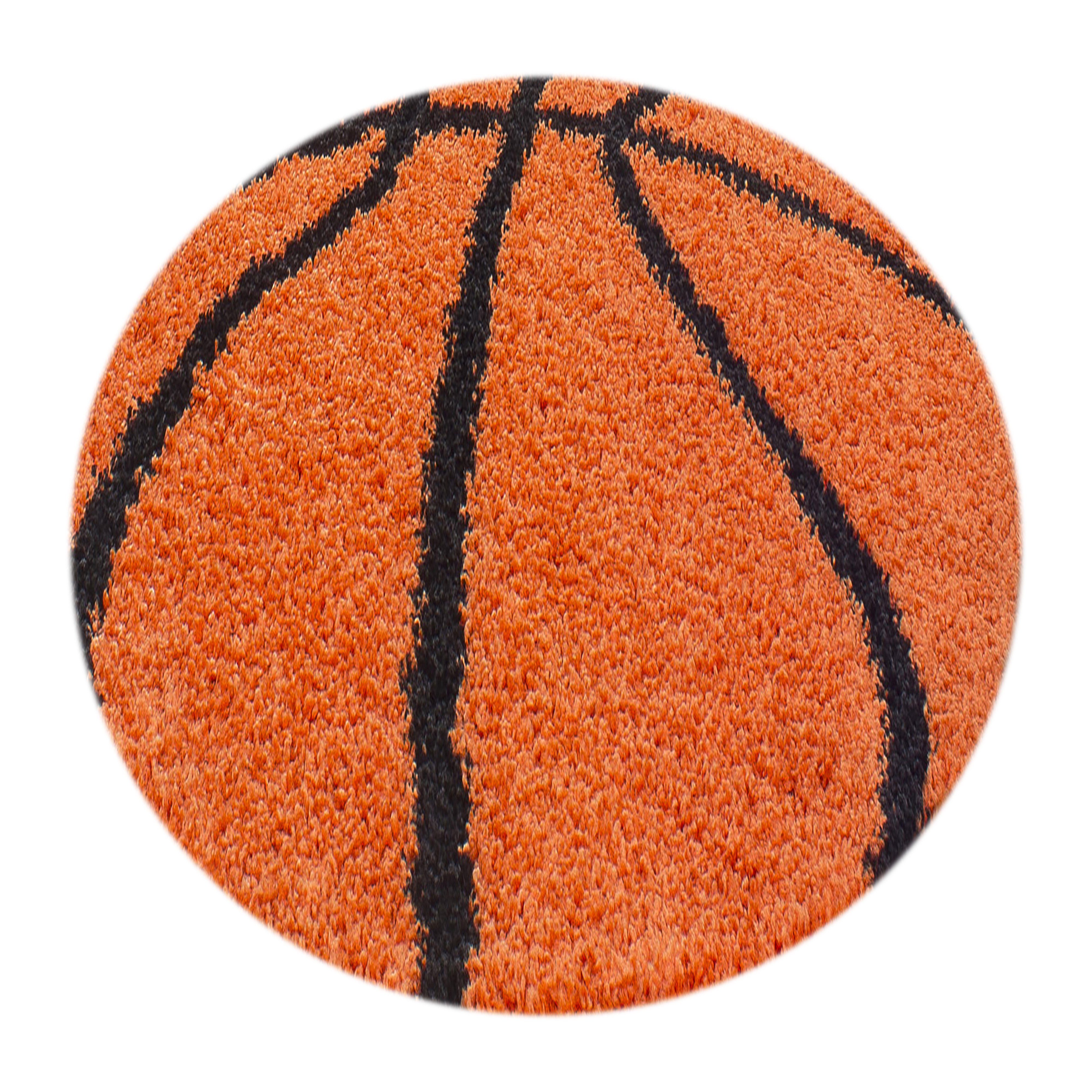 Stilvoll Günstig Kinderteppich für Spiel-Kinderzimmer Basketball Design für Jungs und Mädchen, Rund, Höhe: 30 mm
