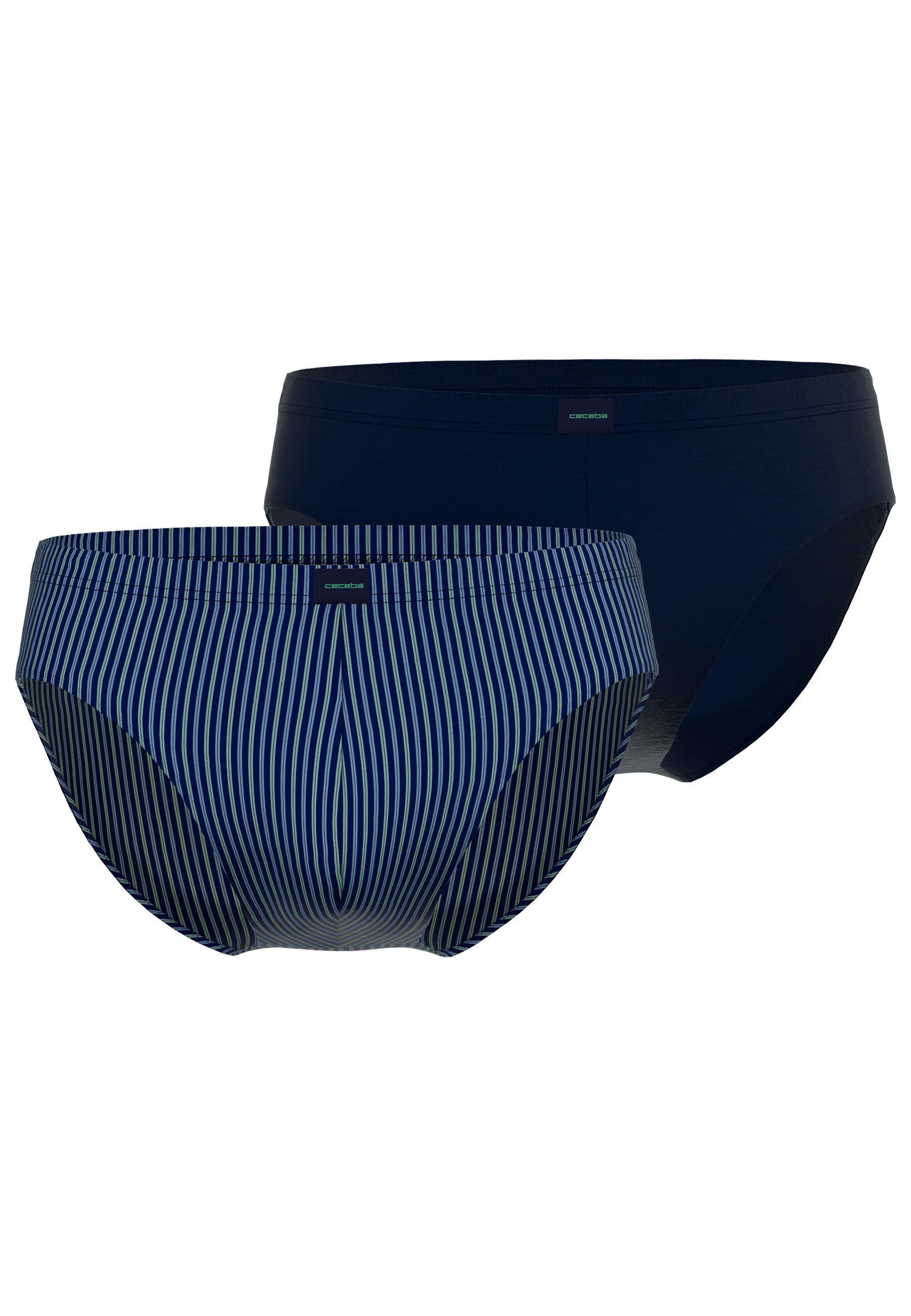 Slip CECEBA Herren blau längsgestreift 2er Pack
