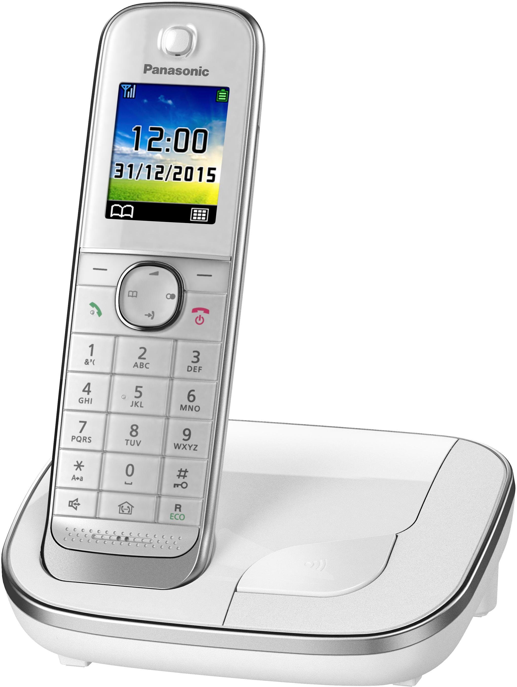 KX-TGJ310 Freisprechen) Panasonic (Mobilteile: Schnurloses Weckfunktion, DECT-Telefon 1, weiß