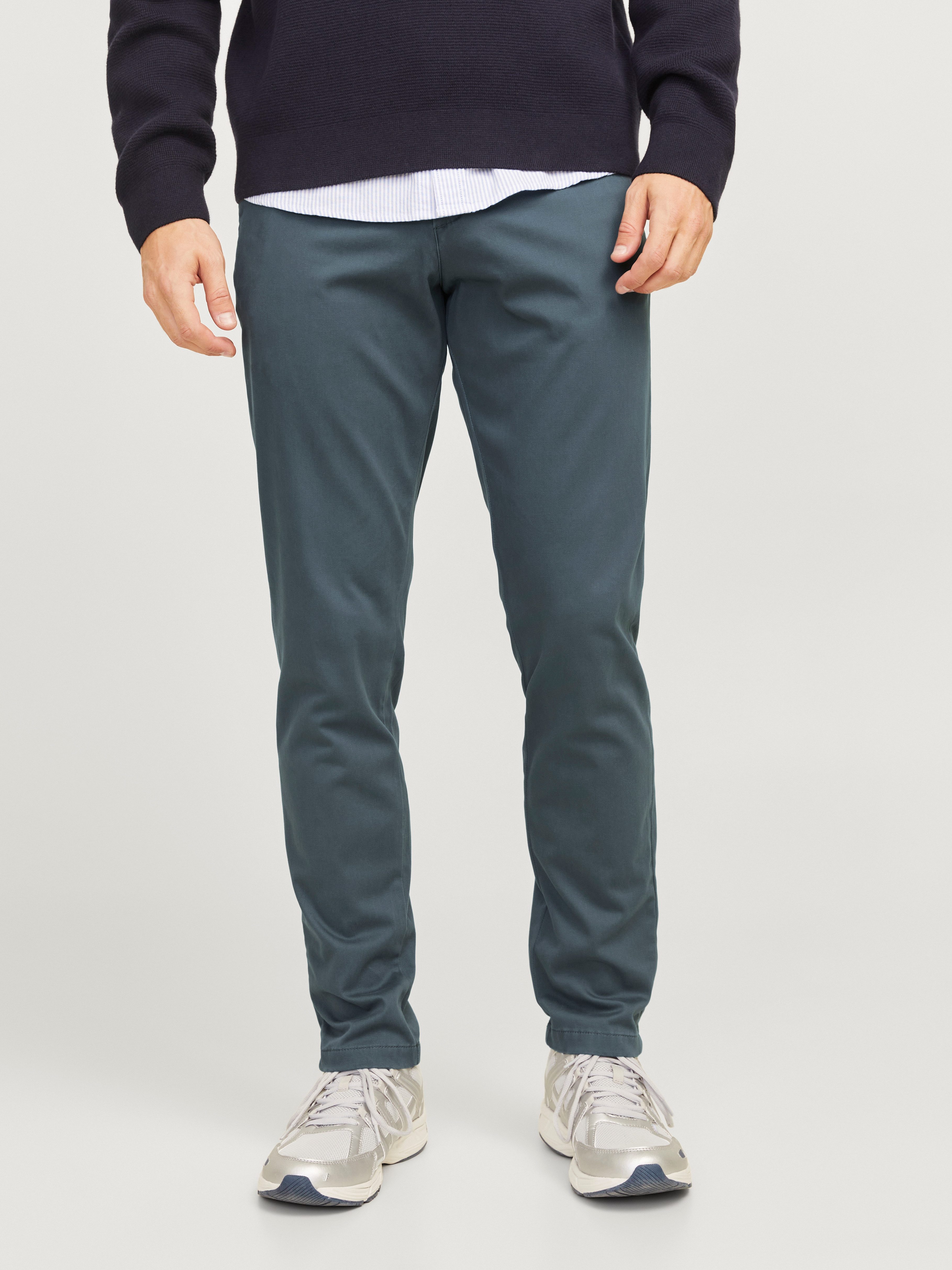 Jack & Jones Chinohose JJIMARCO mit Badge und hohem Tragekomfort unifarben, modisch, slim fit, Baumwollmischung