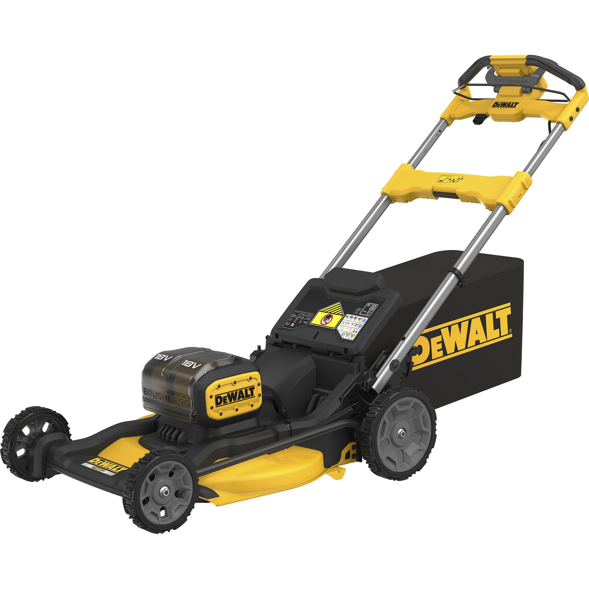 DeWalt Akkurasenmäher DEWALT Akku Rasenmäher DCMWSP156W2-QW, 18Volt, (2, 53 cm Schnittbreite, (2 x 18V XR 8,0Ah, Ladegerät, mit Radantrieb)