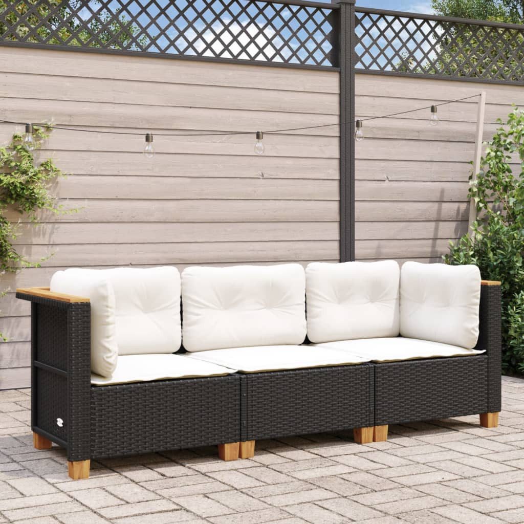 vidaXL Loungesofa Gartensofa mit Kissen 3-Sitzer günstig online kaufen