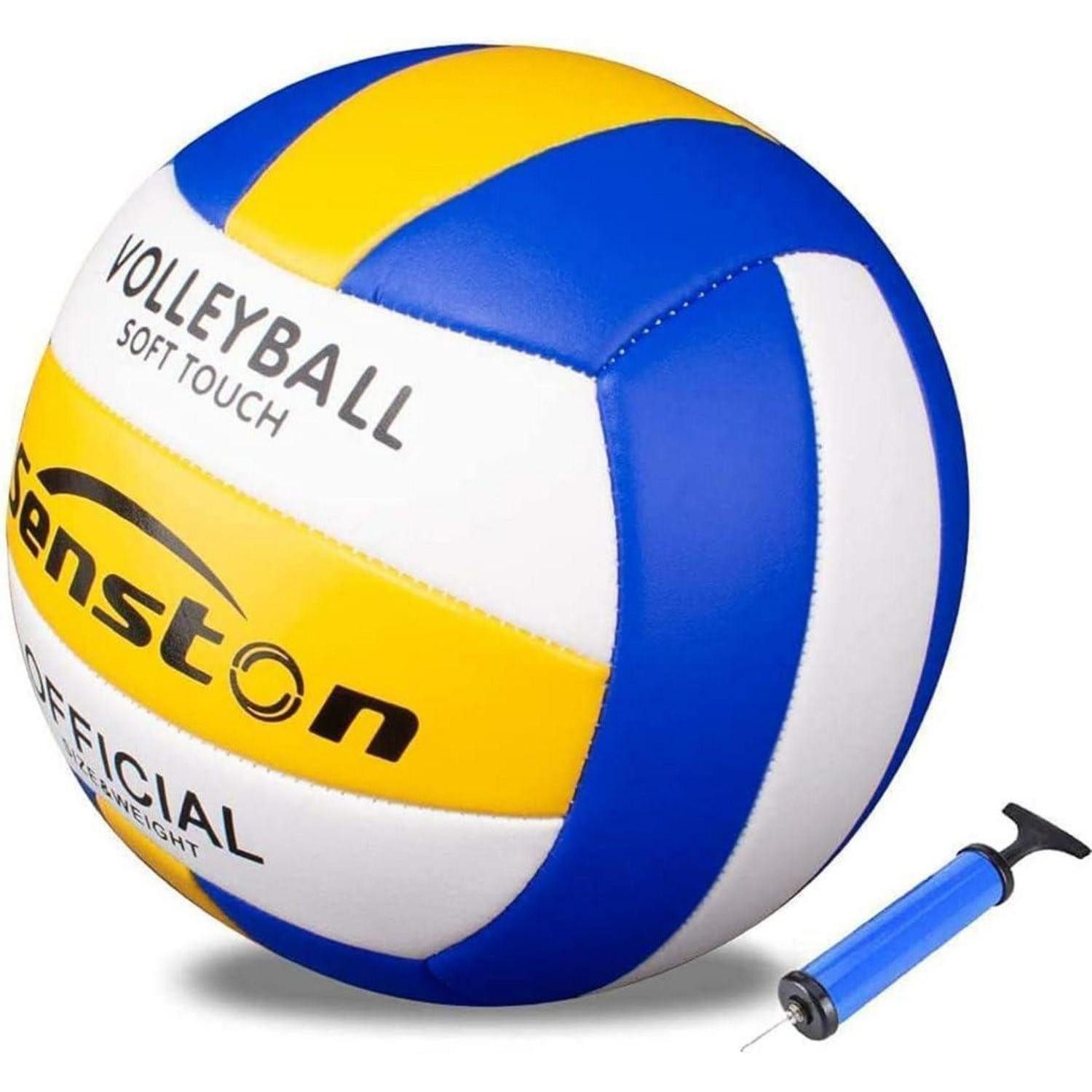 Beachvolleyball Beachvolleyball Soft Touch Größe 5, wasserfest mit Pumpe