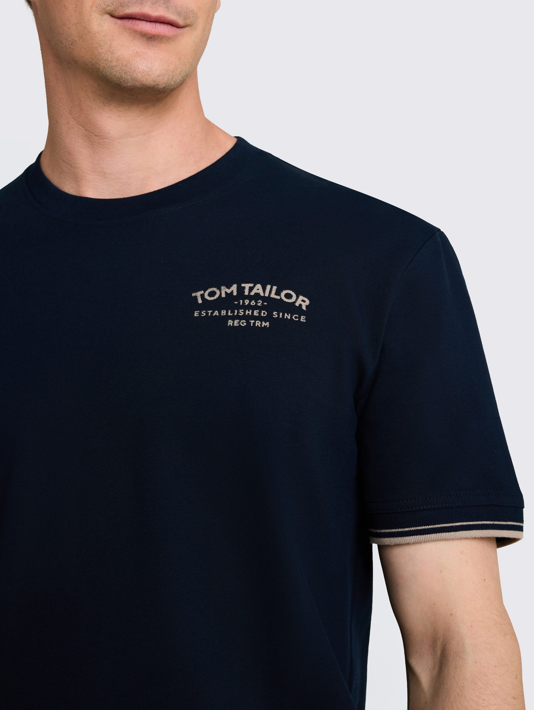 TOM TAILOR Kurzarmshirt Sommershirt mit Print und Stickerei – Bild 3 von 5