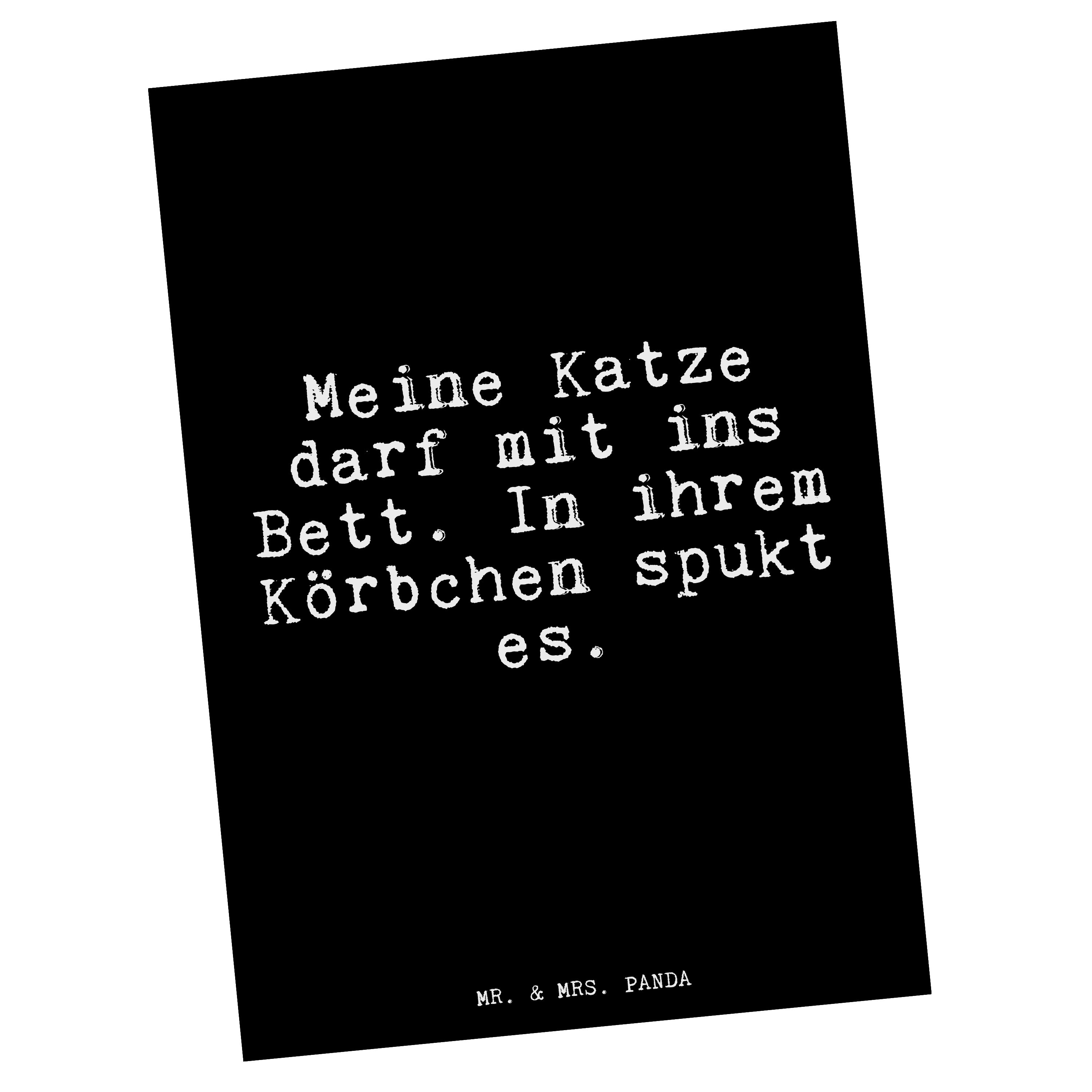 Panda Schwarz Glizer Mr. Postkarte Spruch & - mit... darf Meine - Katze Mrs. Geschenk, Freundin,