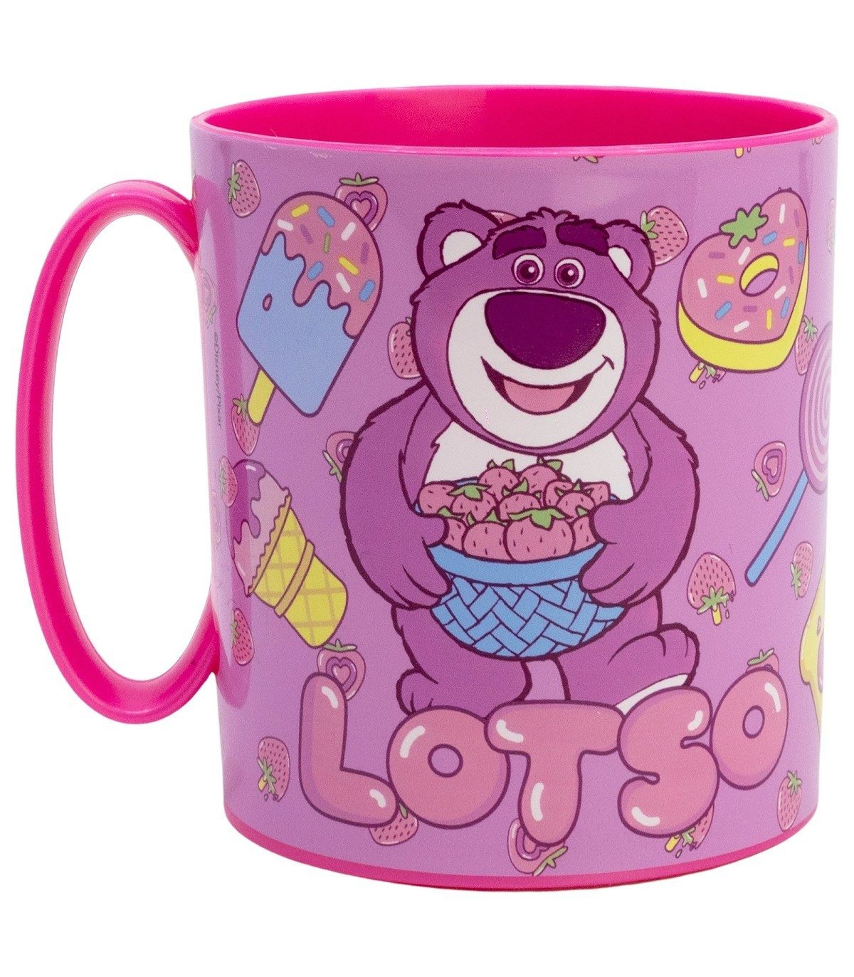 Disney Becher Lotso Micro Mug 390 ml Kinderbecher Mikrowellenbecher, Polyethylen