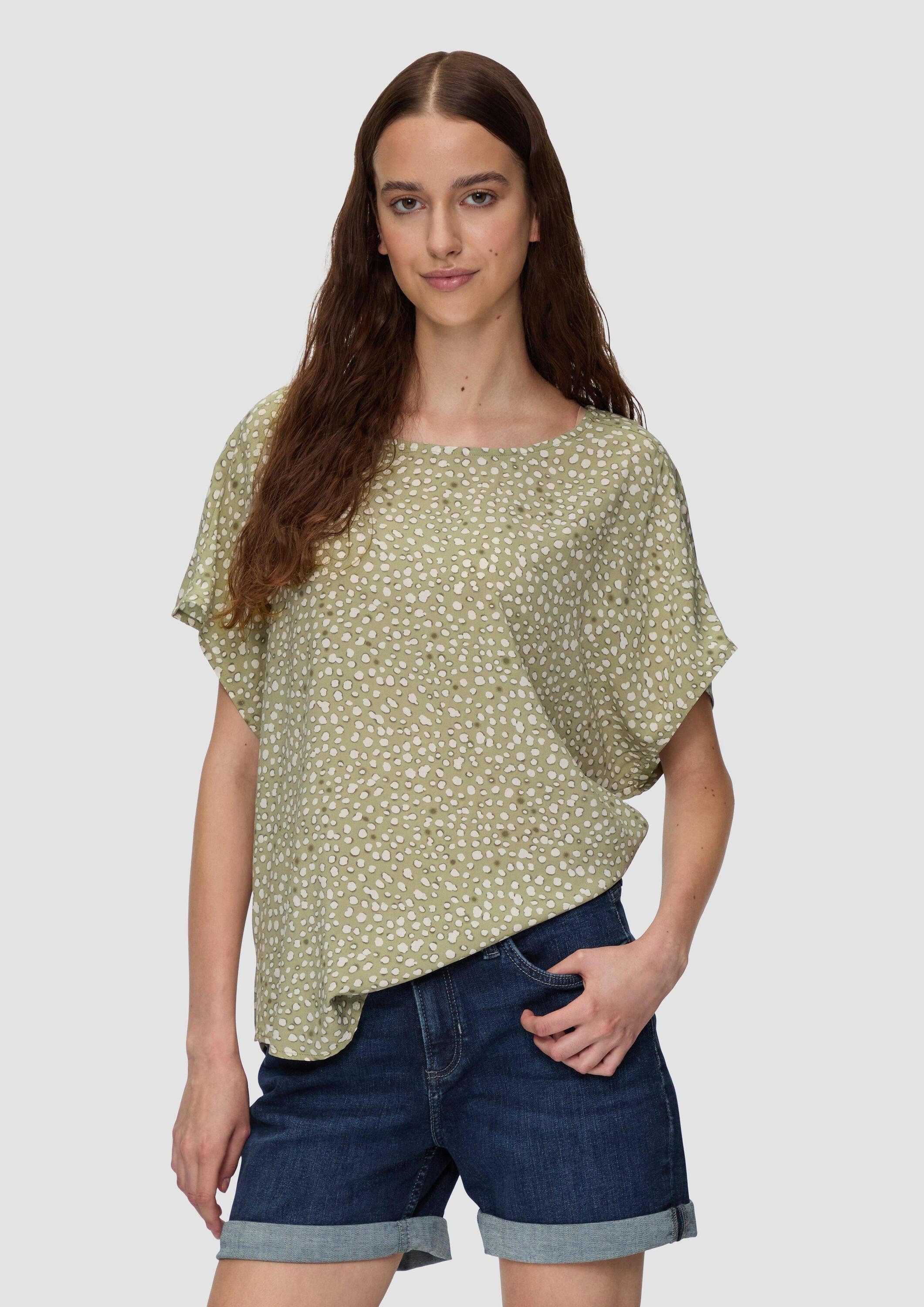 QS Kurzarmbluse Bluse Oversize-Bluse aus Viskose günstig online kaufen