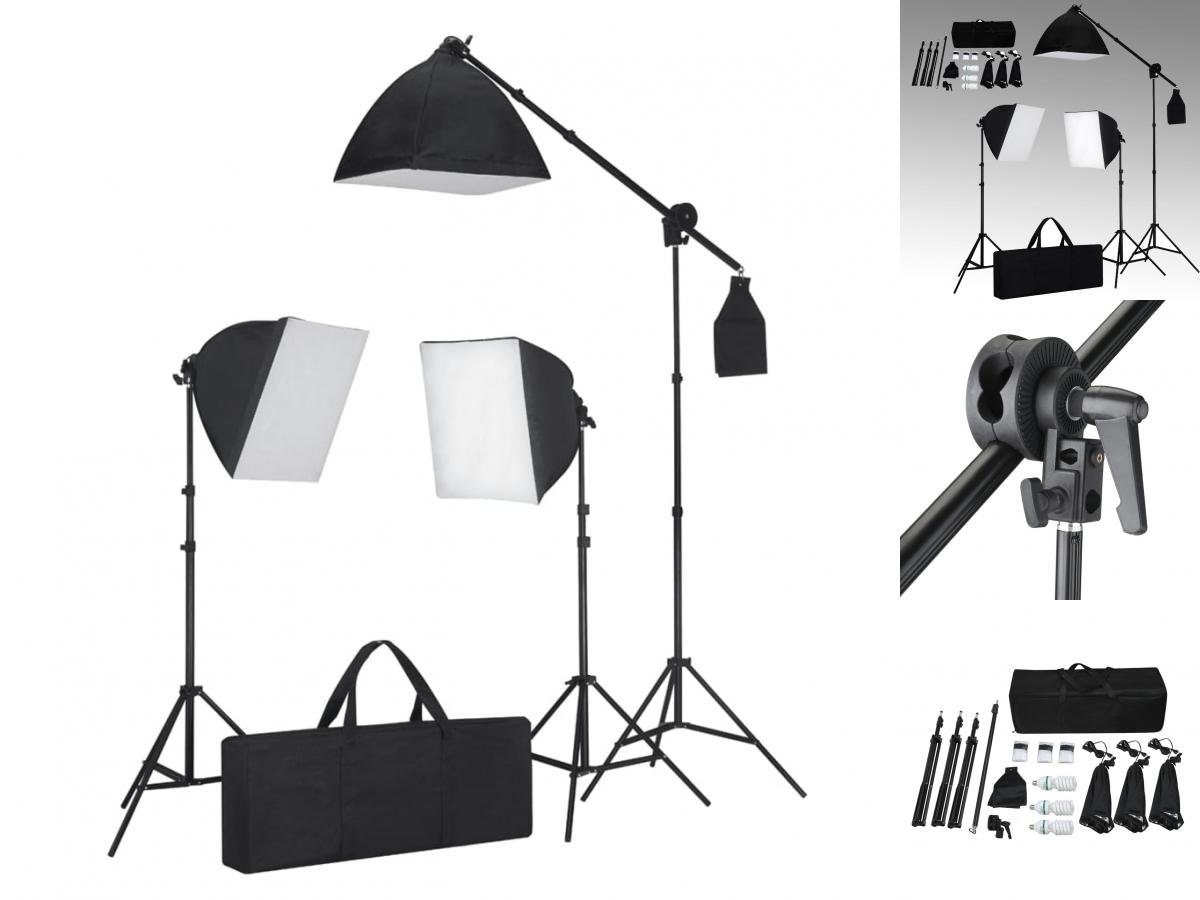 vidaXL Fotohintergrund Studiobeleuchtung-Set 3 Fotolampen mit Stativ Softbox