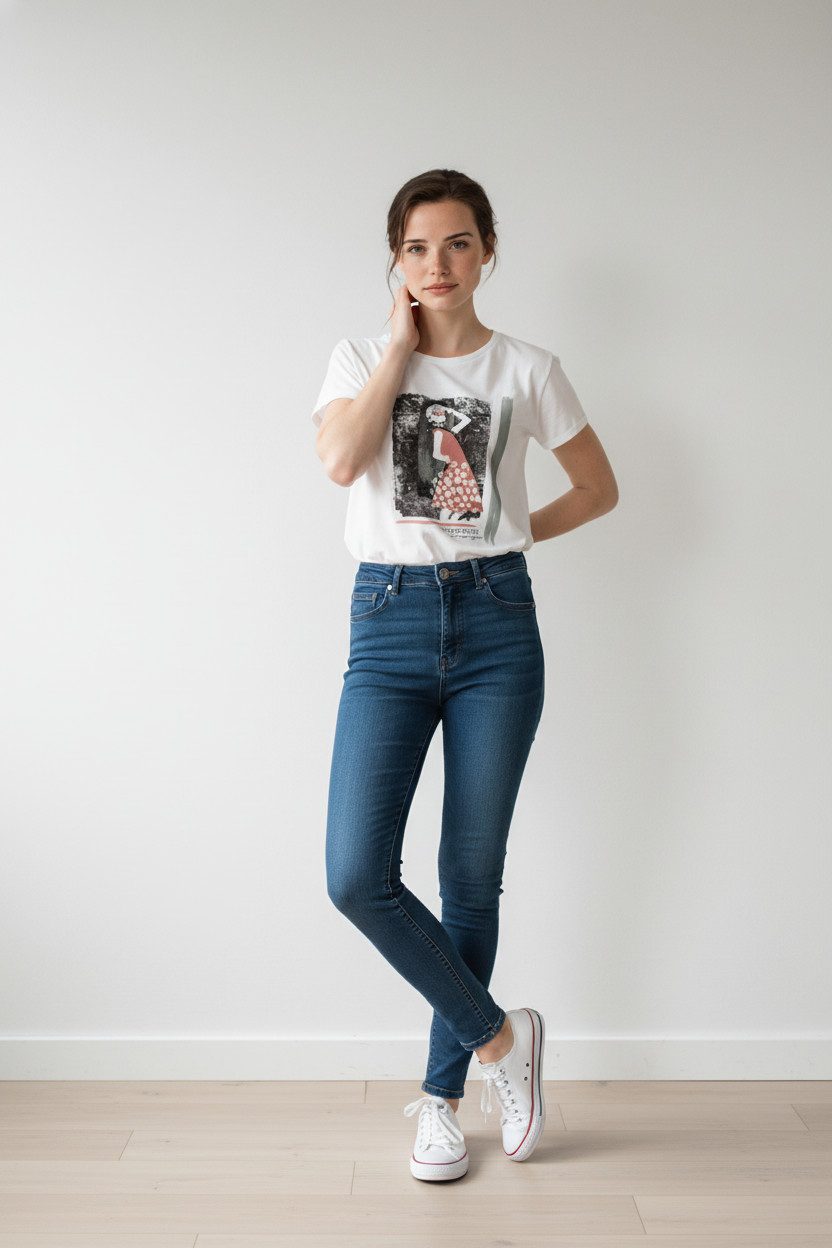 Zuckerwatte Print-Shirt mit attraktivem Frontdruck, aus 100% Baumwolle