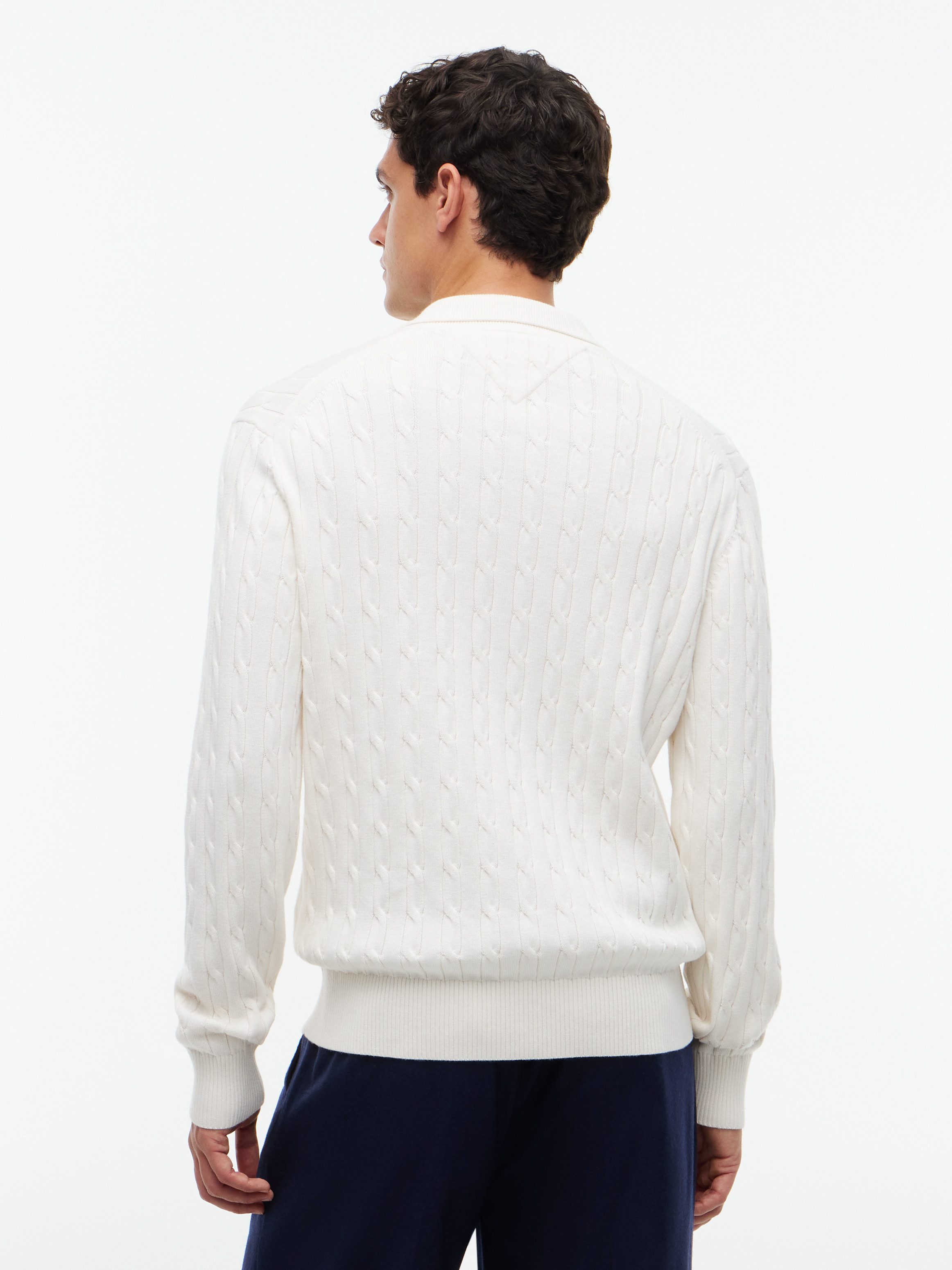 Tommy Hilfiger Polokragenpullover CLASSIC COTTON CABLE mit Zopfmuster, regular fit