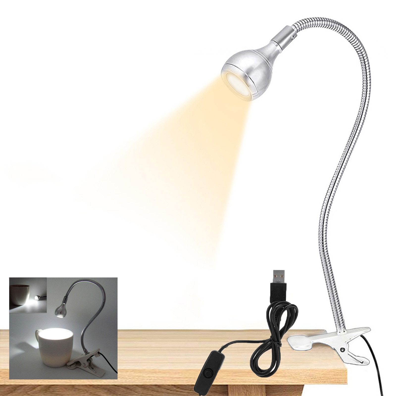 Jibenhome LED Klemmtischleuchte Leselampe Clip-On, 360° günstig online kaufen