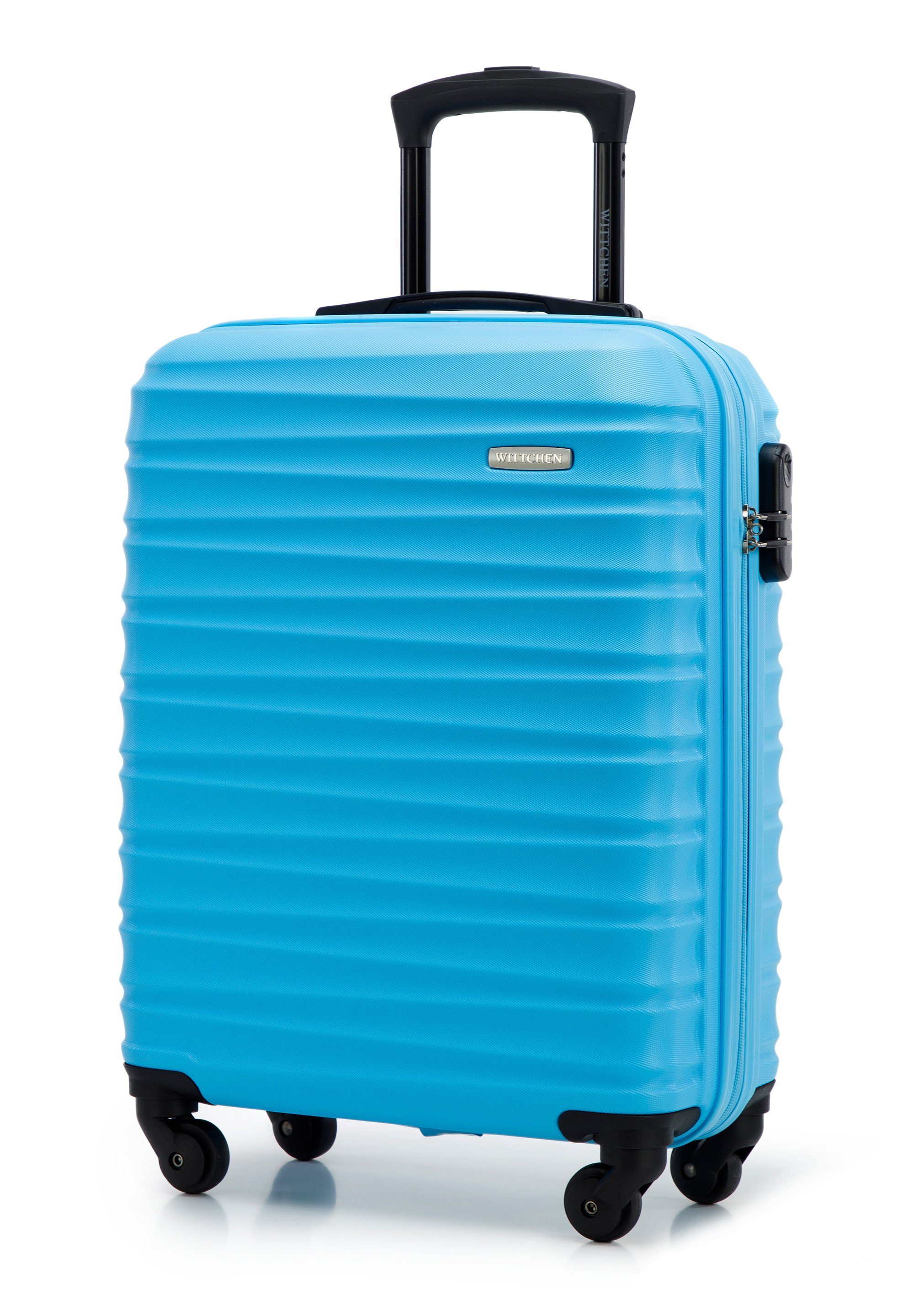 GROOVE Hardcase, Zahlenschloss Teleskopgriff, Spinnerräder, Wittchen Rollen, 4 Trolley blue vier LINE,