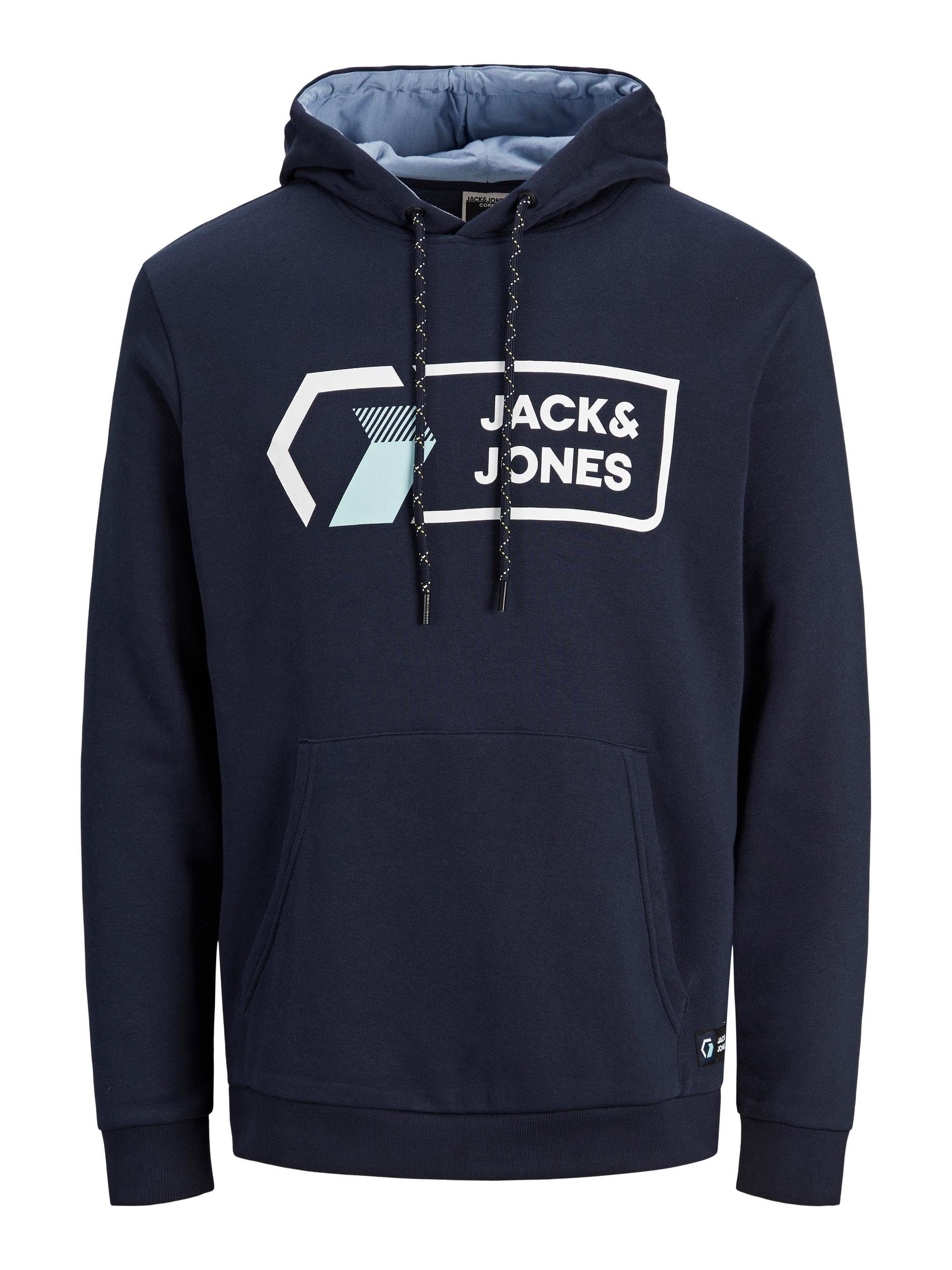Jack & Jones Hoodie Pullover HOOD SWEAT Sweatshirt 12205411 Blazer Kapuze Navy mit JCOLOGAN