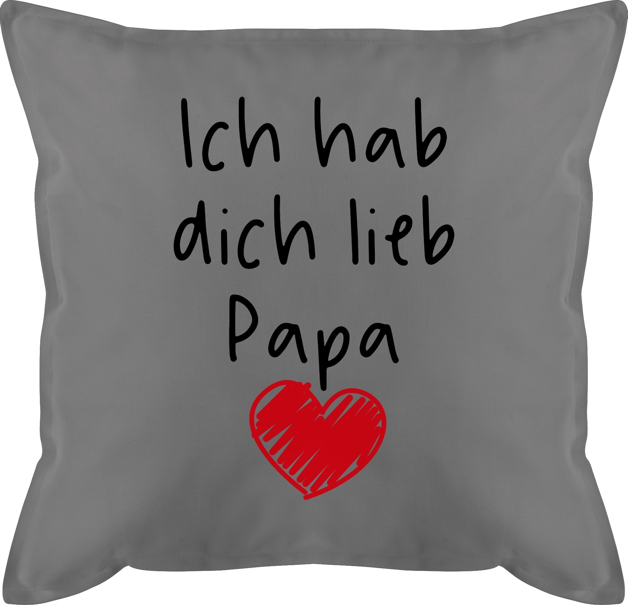 Shirtracer Dekokissen »Ich hab dich lieb Papa Herz schwarz