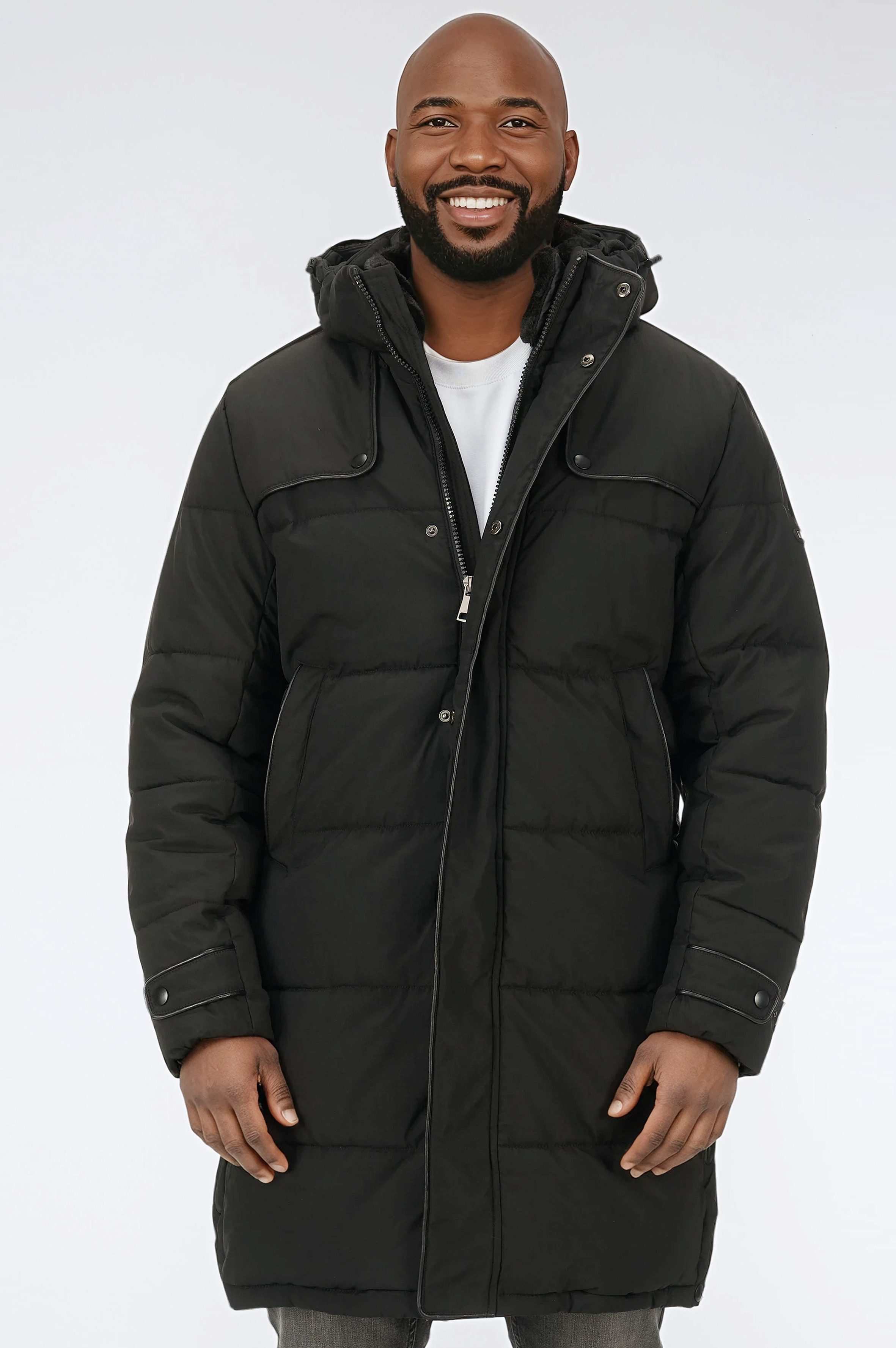 BLACKROCK Steppjacke Herren, Winterjacke mit Kapuze, Wintermantel Parka Abnehmbare Kapuze, warm gefüttert, windabweisend