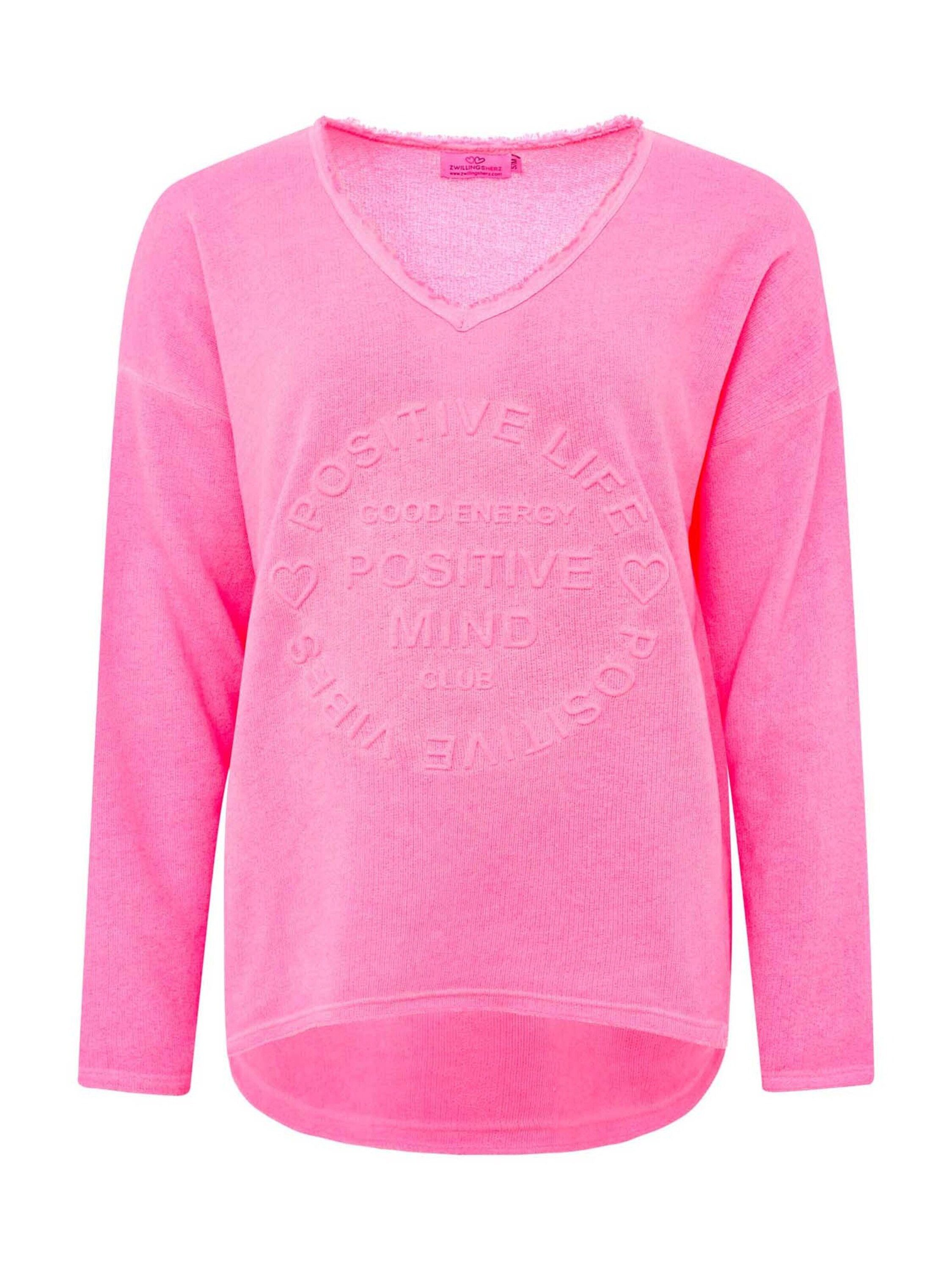 Zwillingsherz Sweatshirt Positive Mind (1-tlg) Fransen günstig online kaufen