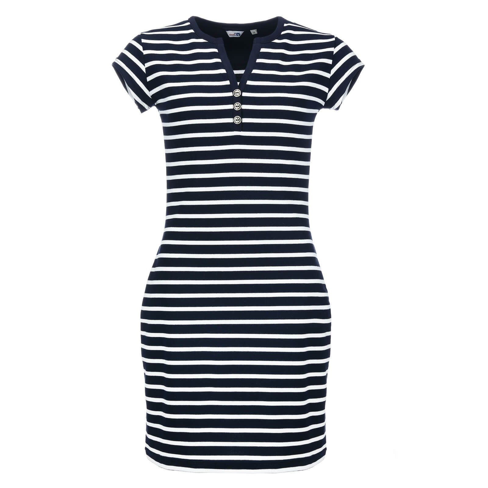 modAS Shirtkleid Damen Kleid Kurzarm Streifen günstig online kaufen