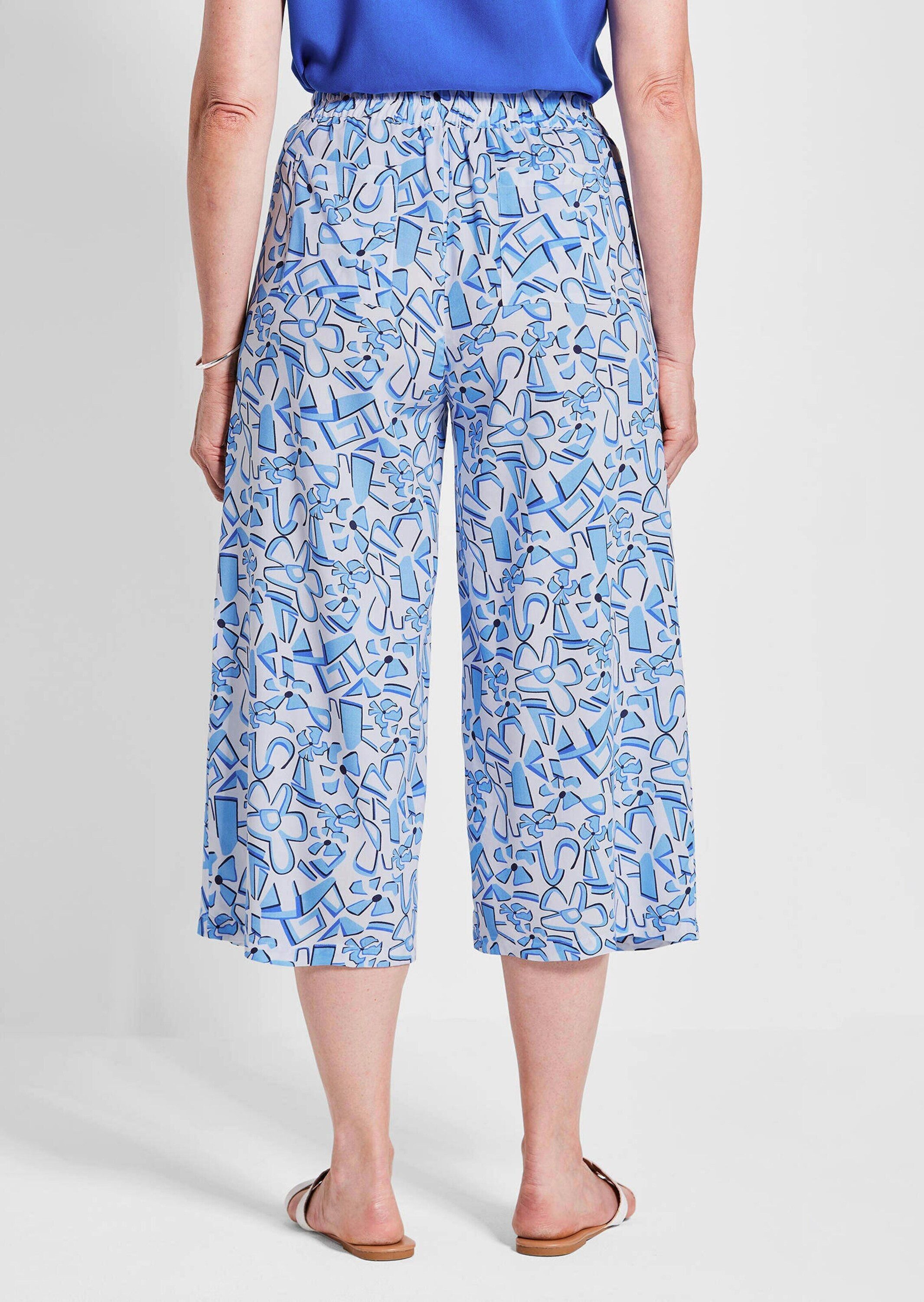 GOLDNER Schlupfhose Kurzgröße: Weite Schlupfhose VERA mit Print Viskosehose, grafisch gemustert, elastisch, Schlupfbund