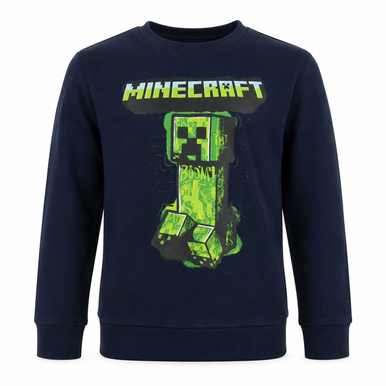 Minecraft Sweater Minecraft Creeper Jungen Kinder Pullover Sweater Gr. 116 bis 152