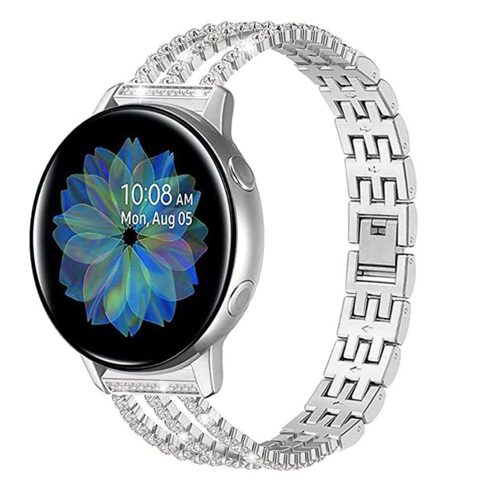 mm mm Active 2 44 Smartwatch-Armband Samsung Galaxy mit ELEKIN Kompatibel Uhrenarmband 40 Silber