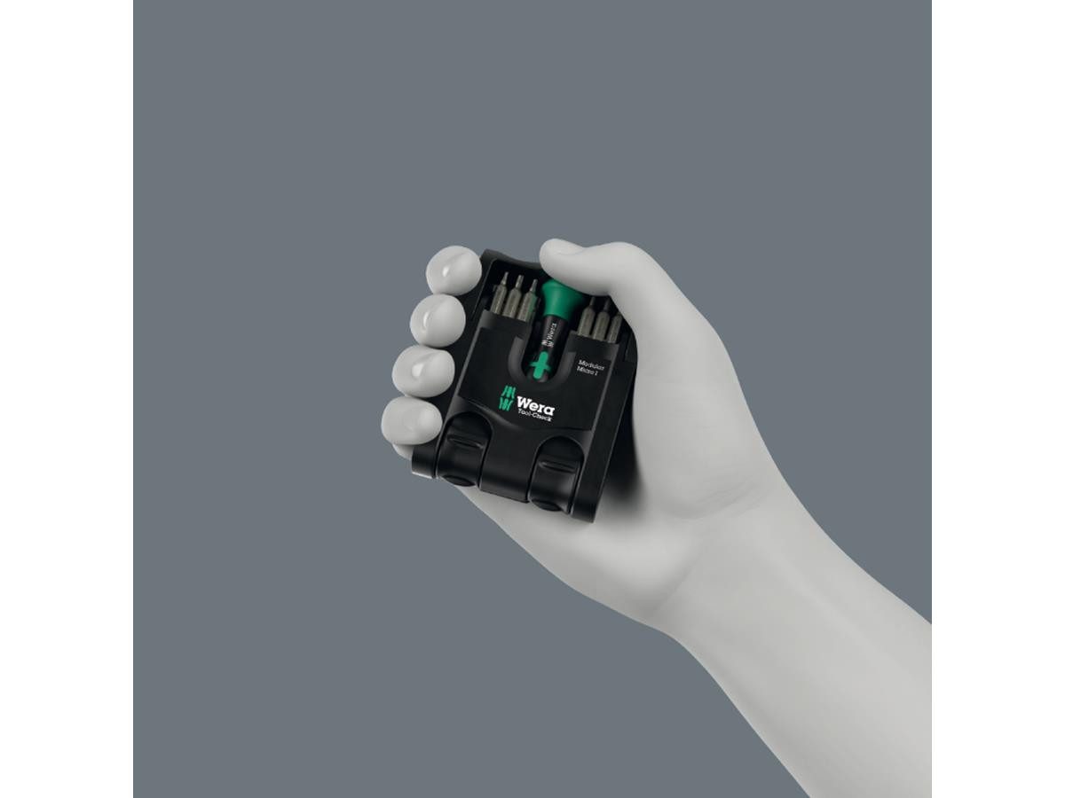 Wera Schraubendreher Tool-Check Modular Micro 1, 21-teilig, (Set), 21-teilig, für feinmechanische Verschraubungen, mit Adapter 9549