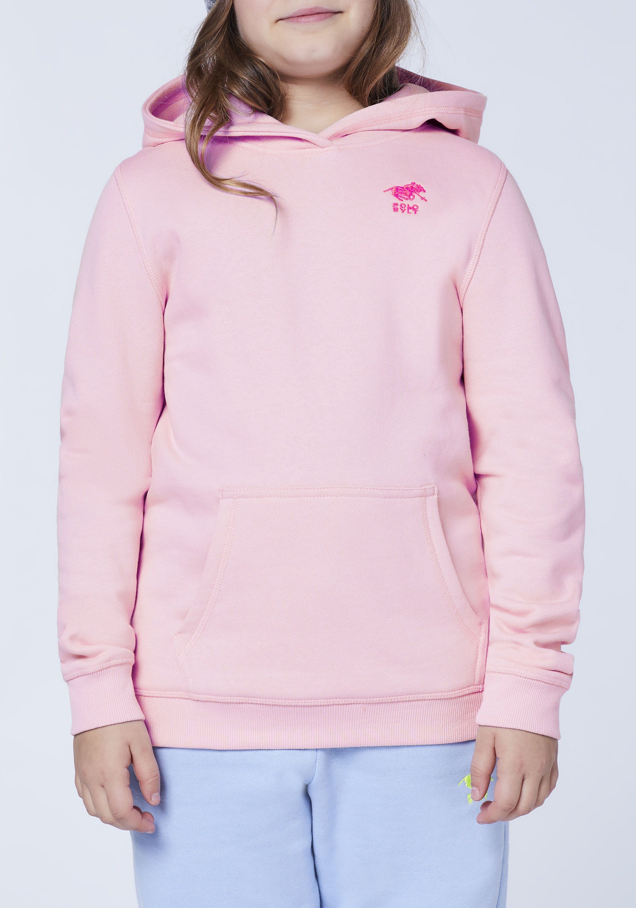 Sylt Lady Polo 13-2806 Pink Label-Stitching mit Sweatshirt