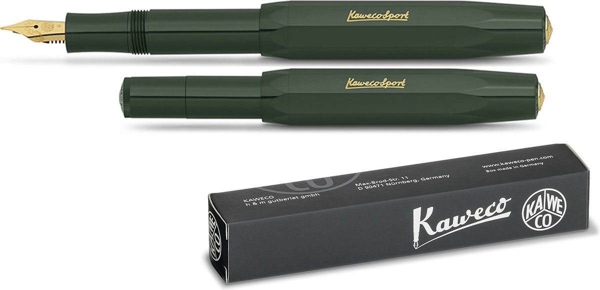 Kaweco Füllhalter Classic Sport Medium (grün), (1-tlg), Medium Spitze; nachfüllbar; 20 g; 13,5 cm