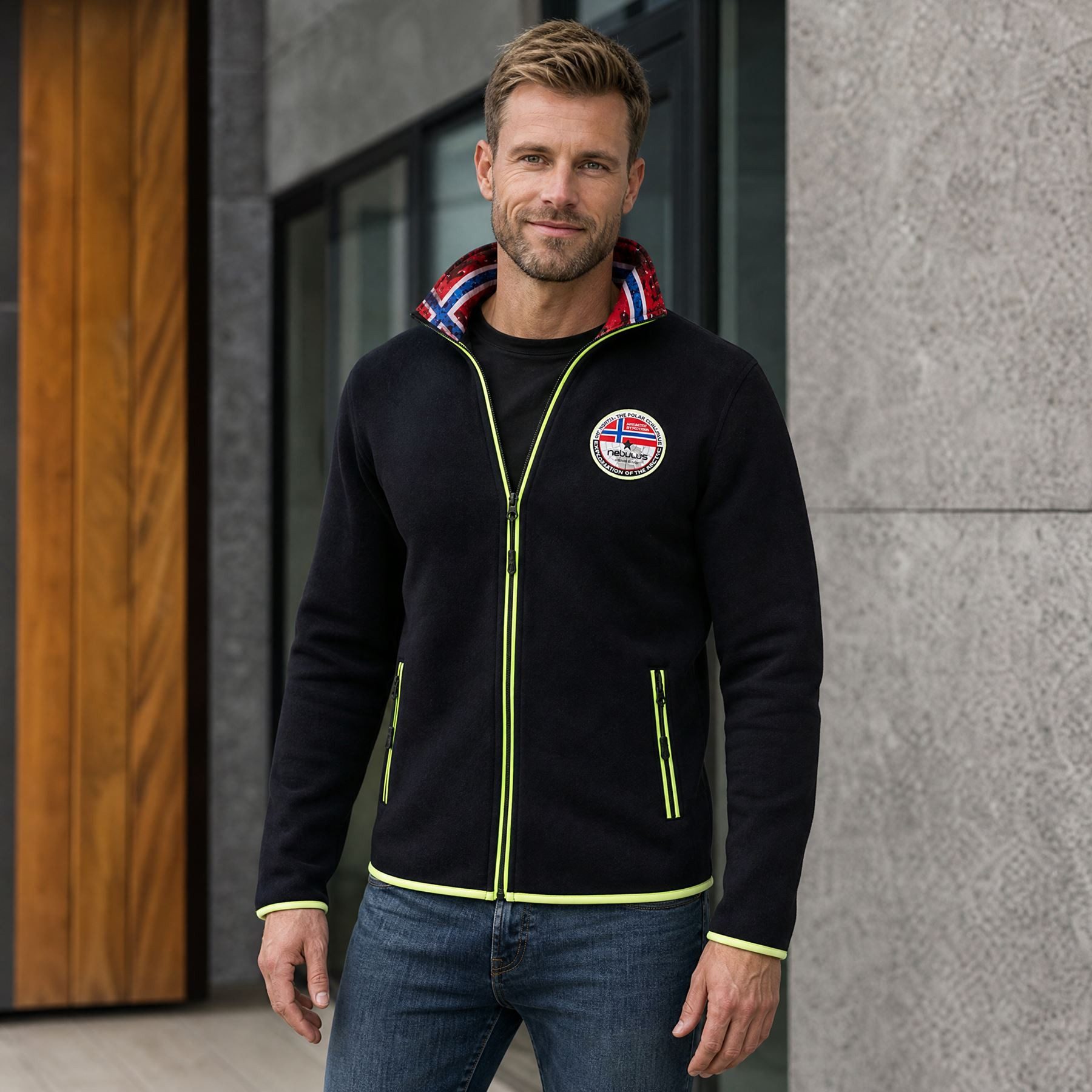 Nebulus Wolljacke COUNTY, P5470 - Herren, schwarz, XXL