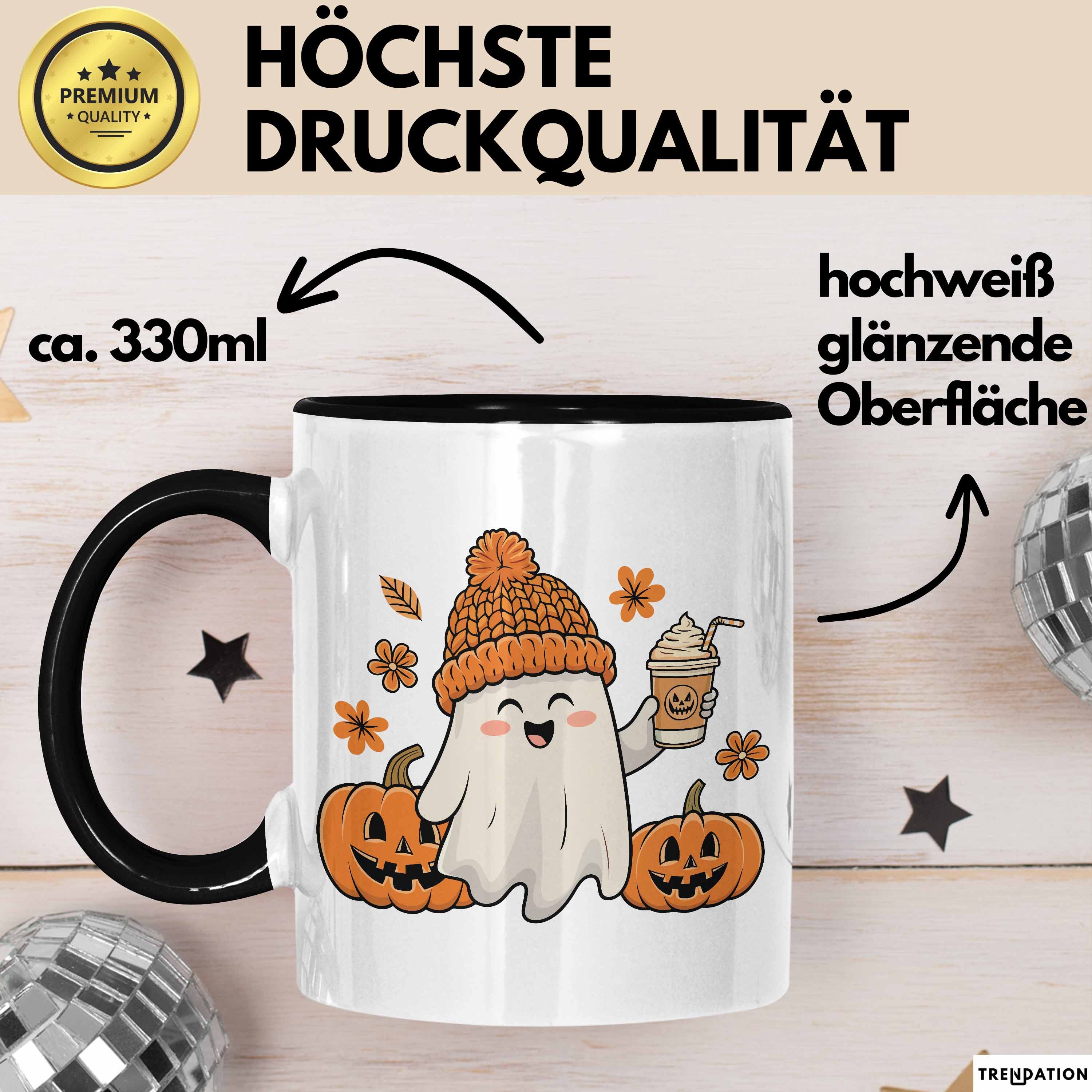 Trendation Tasse Halloween Tasse Geschenk Kürbis Geschenkidee Oktober Kaffee-Becher – Bild 3 von 5