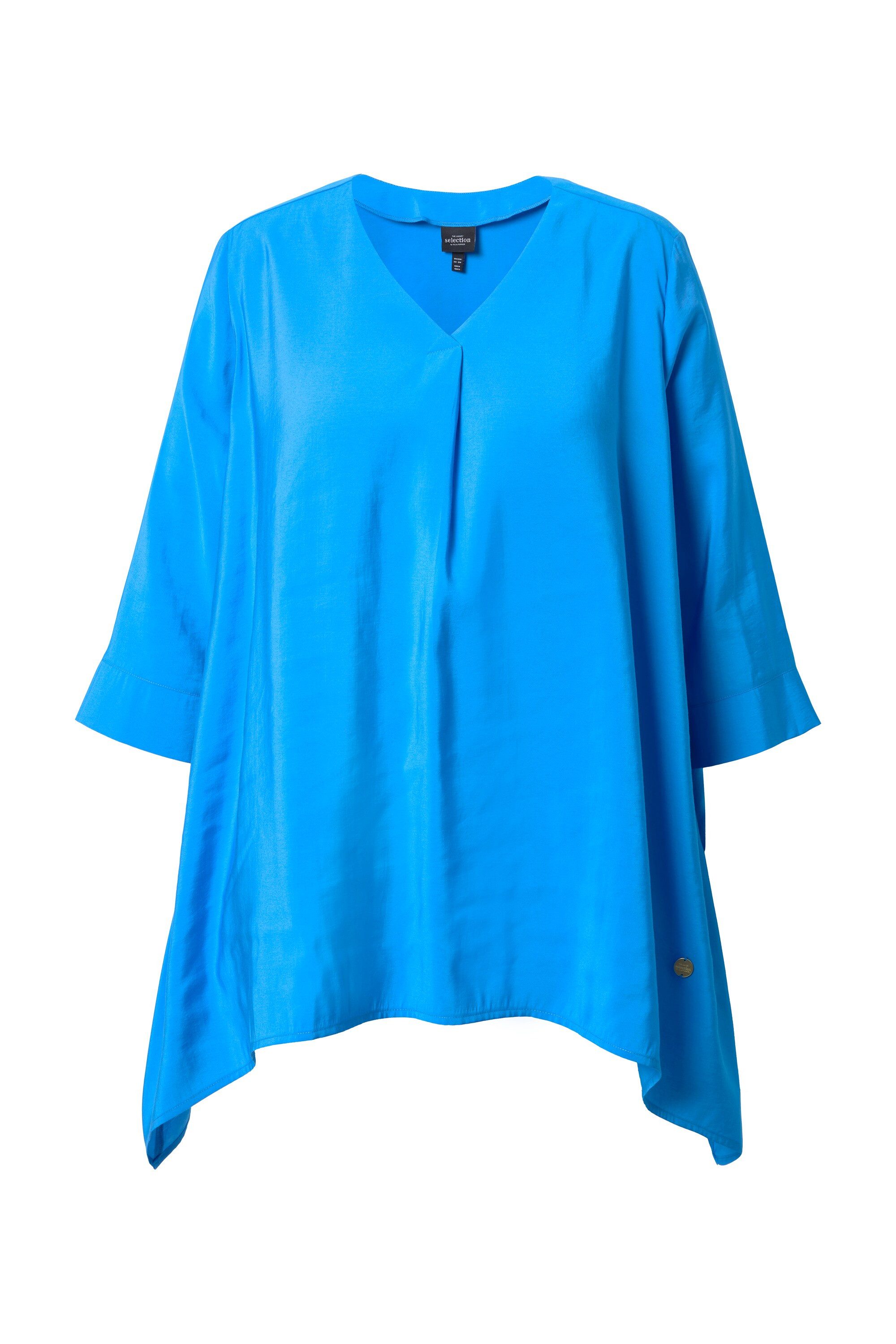 Ulla Popken Tunika Tunika Zipfelsaum A-Linie V-Ausschnitt 3/4-Arm günstig online kaufen