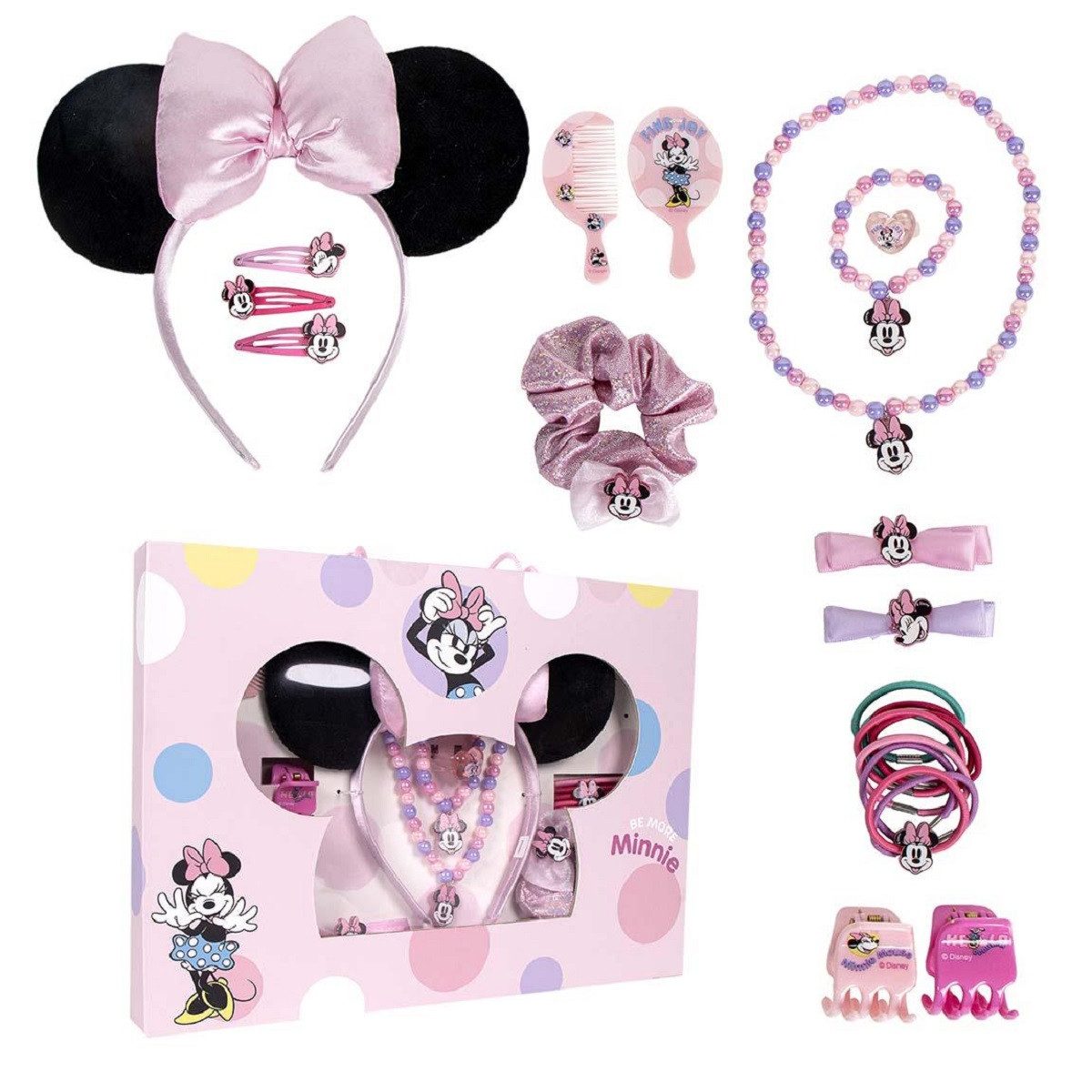 Disney Minnie Mouse Schmuckset Beauty Set für Kinder – Kamm, Haargummi & mehr