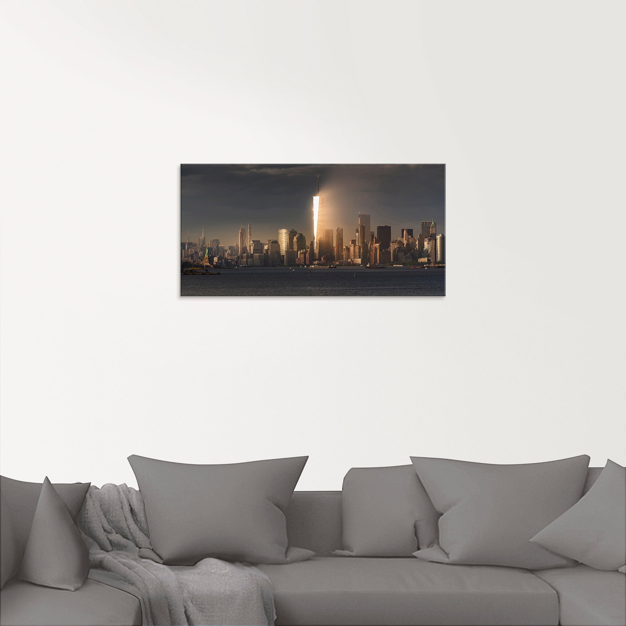 New (1 Artland Glasbild I, verschiedenen St), York Skyline in Amerika Größen